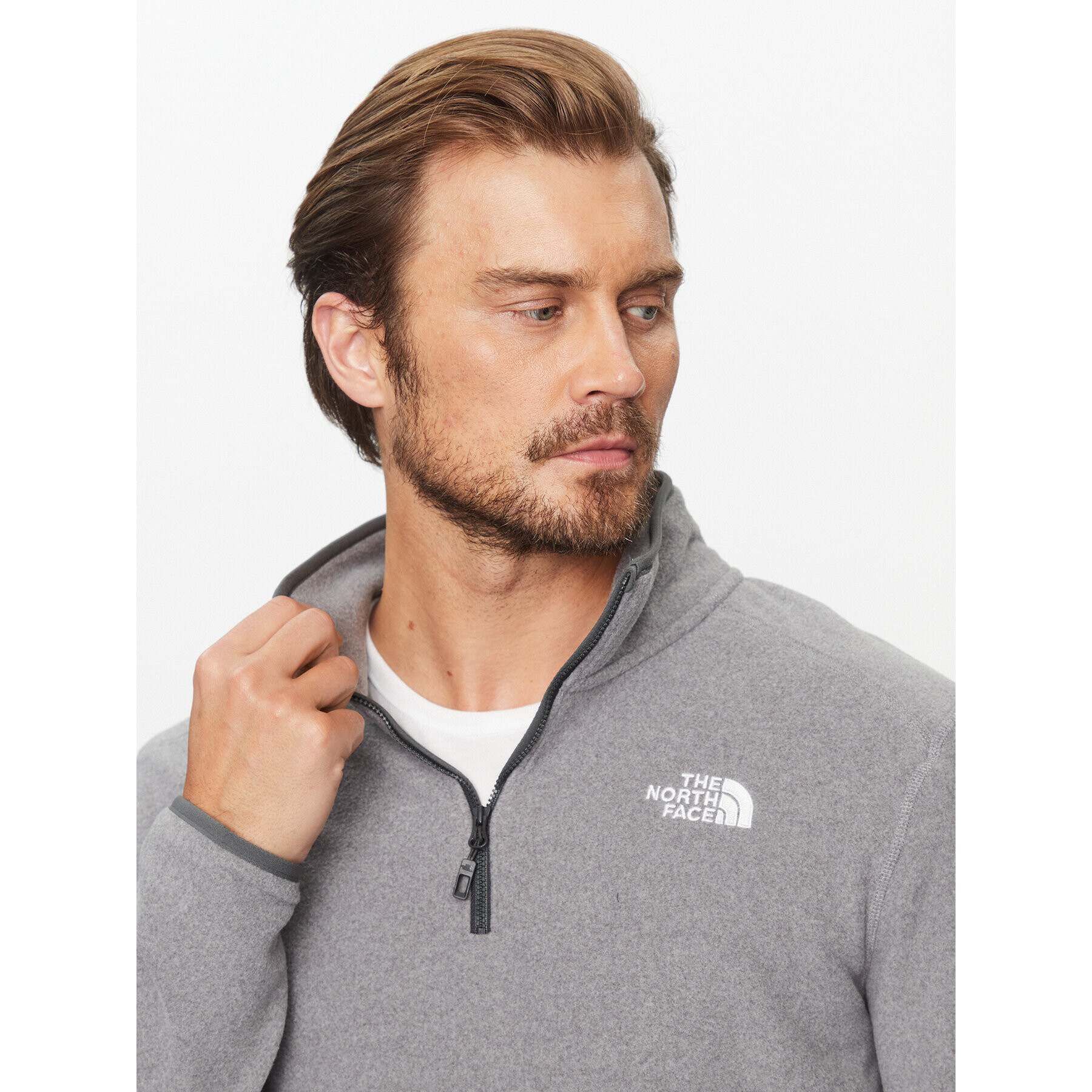 The North Face Полар M 100 Glacier 1/4 Zip - EuNF0A855WDYY1 Сив Regular Fit - Pepit.bg