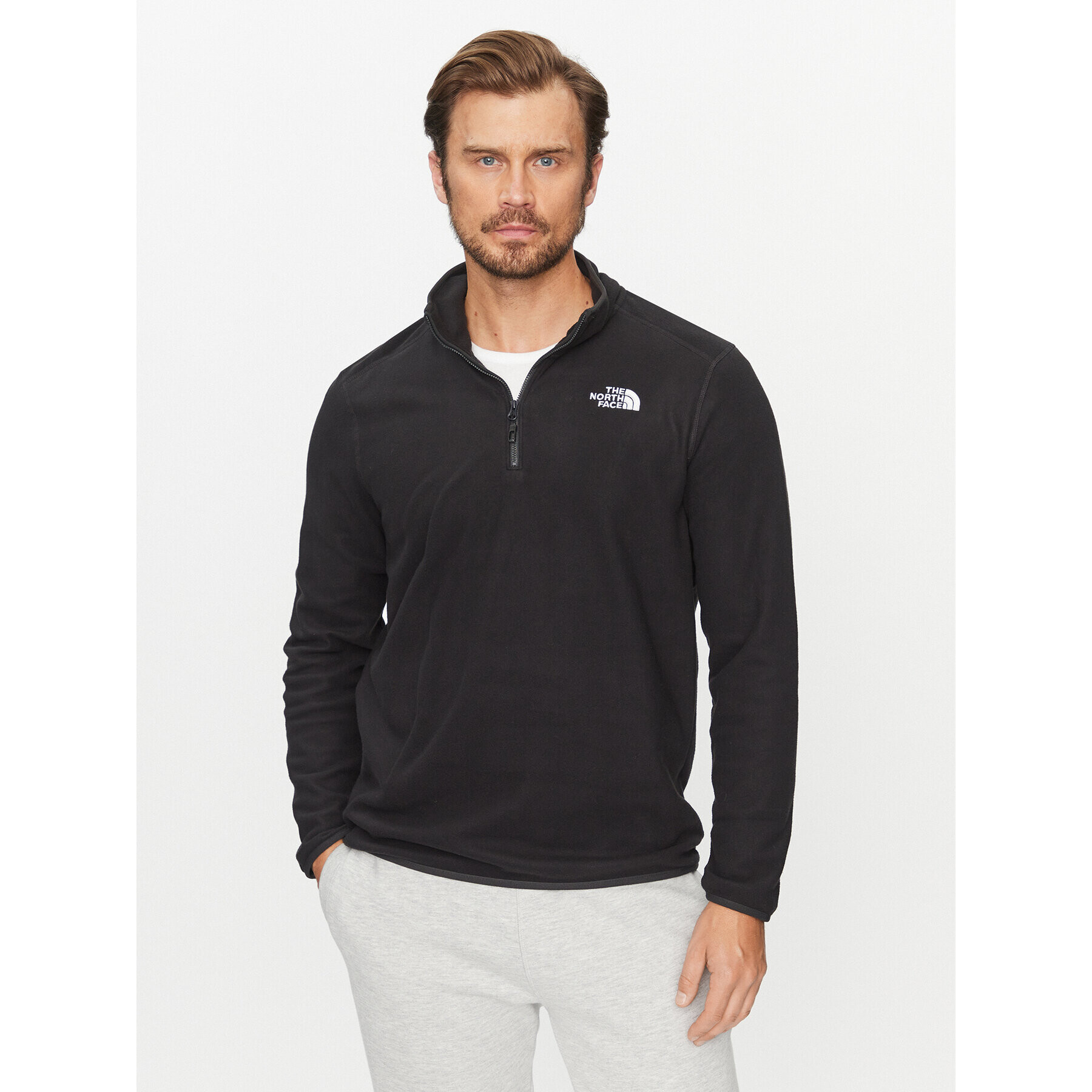 The North Face Полар M 100 Glacier 1/4 Zip - EuNF0A855WJK31 Черен Regular Fit - Pepit.bg