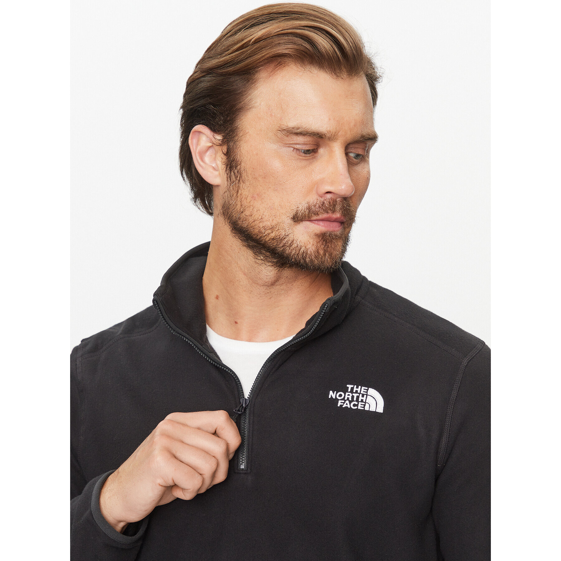 The North Face Полар M 100 Glacier 1/4 Zip - EuNF0A855WJK31 Черен Regular Fit - Pepit.bg