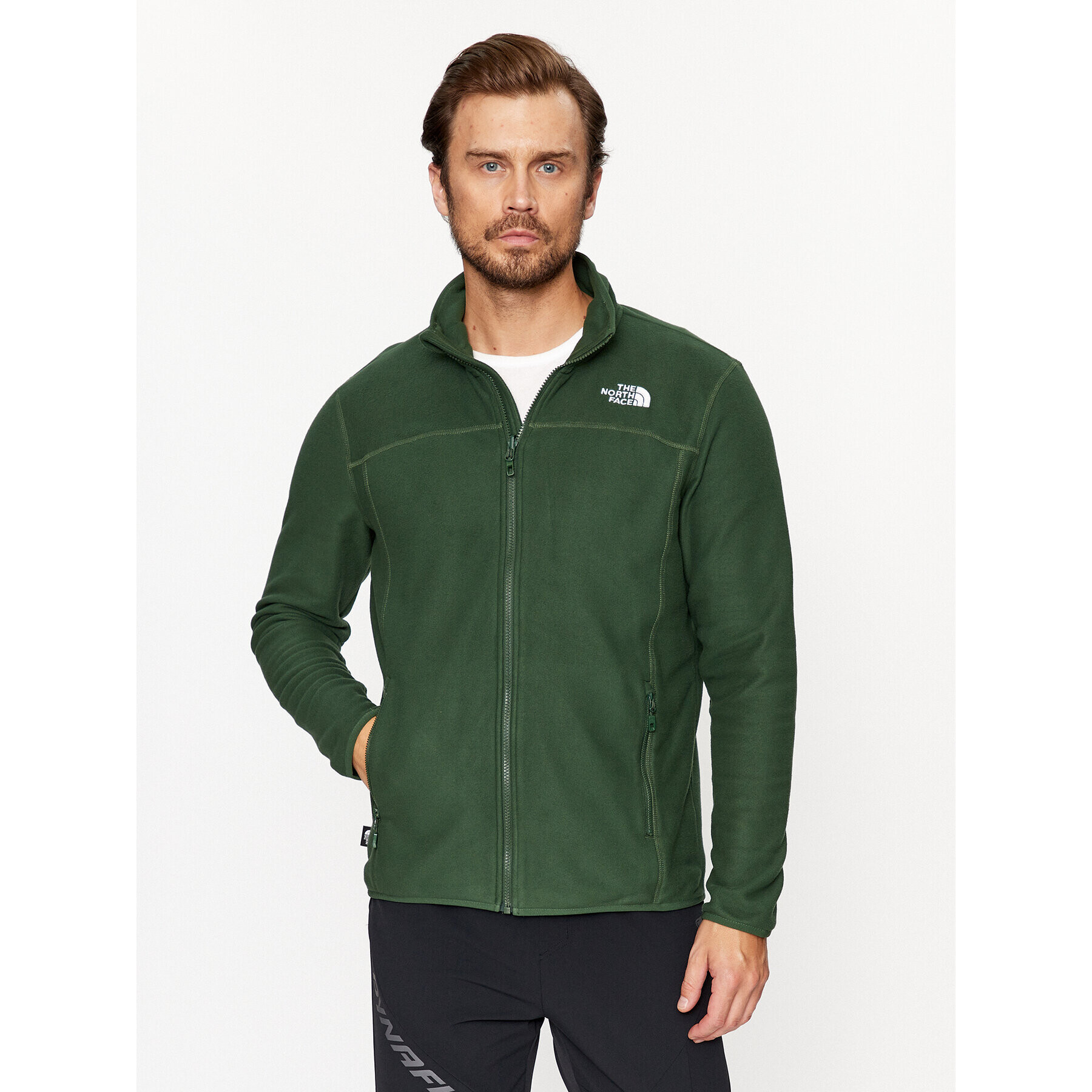 The North Face Полар M 100 Glacier Full Zip - EuNF0A855XI0P1 Зелен Regular Fit - Pepit.bg