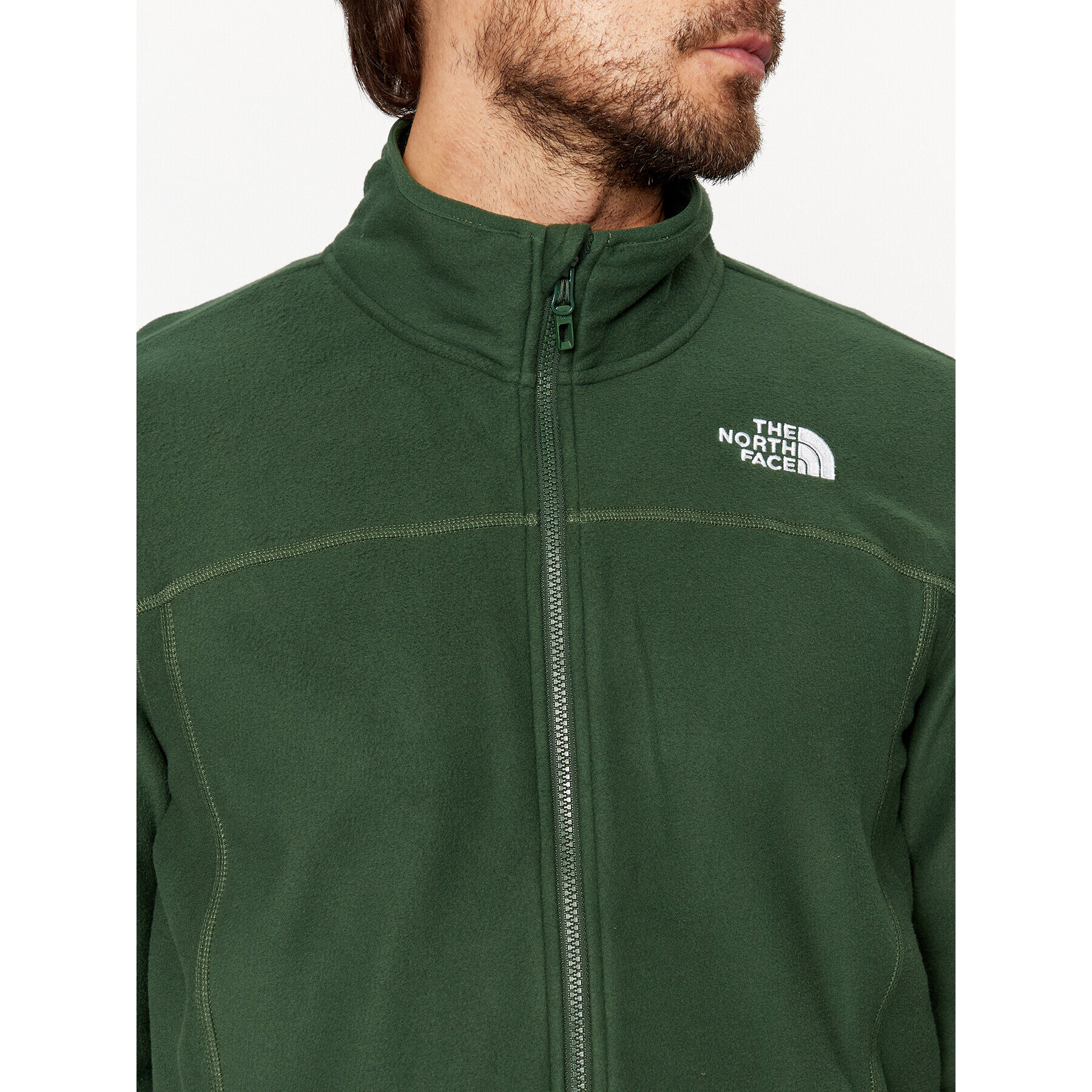 The North Face Полар M 100 Glacier Full Zip - EuNF0A855XI0P1 Зелен Regular Fit - Pepit.bg