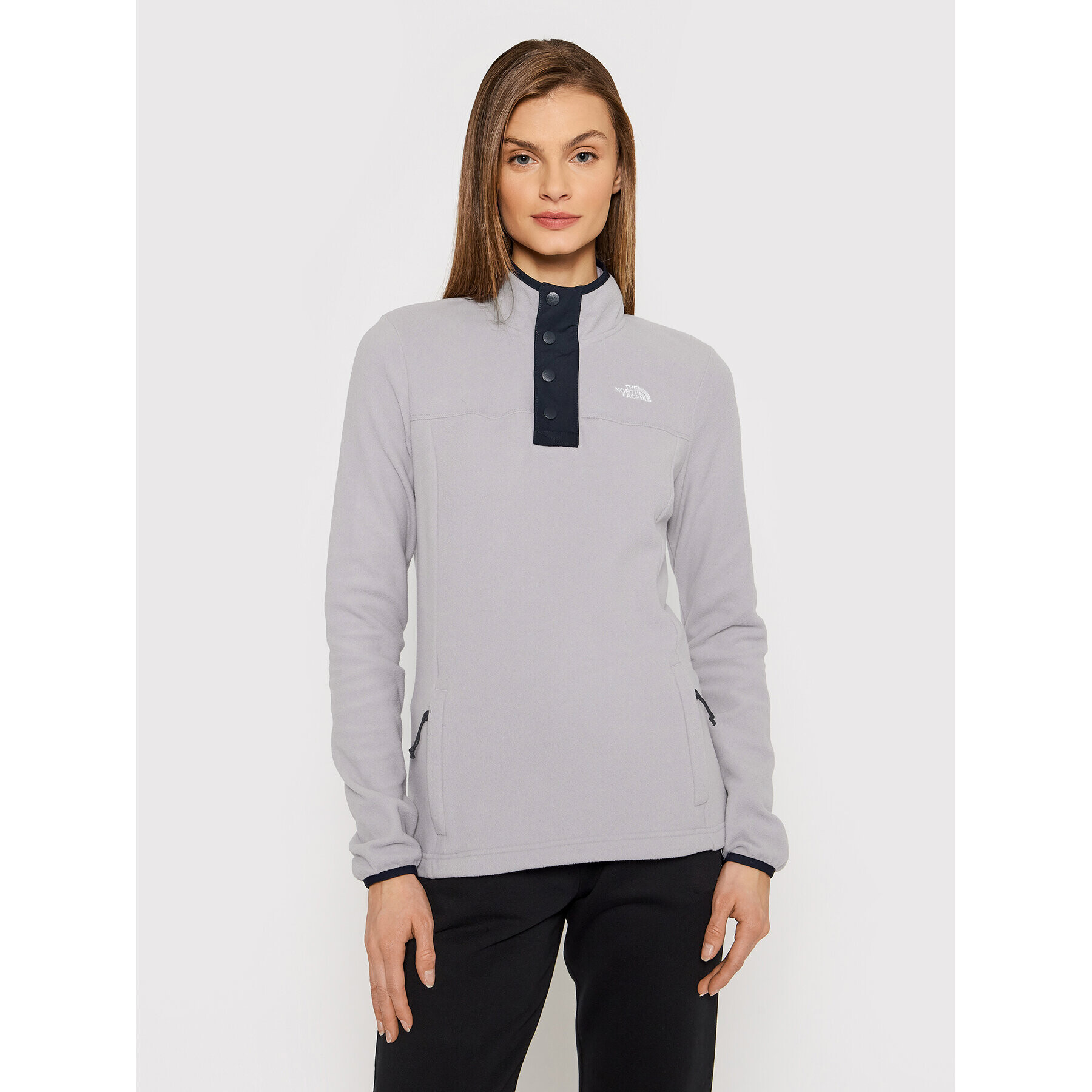The North Face Полар Snap NF0A55HP Сив Regular Fit - Pepit.bg