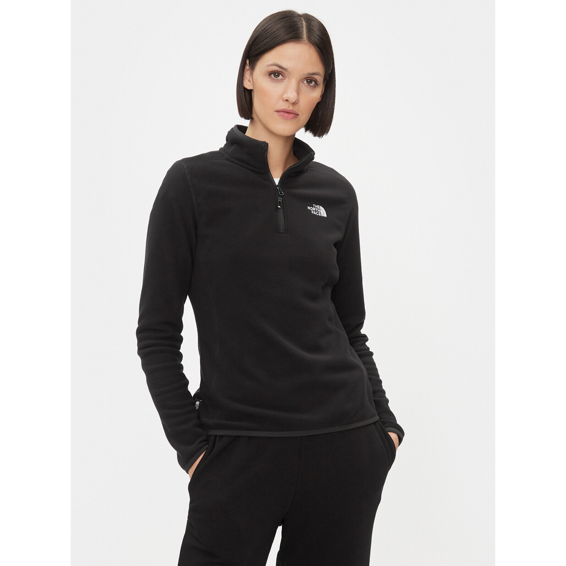 The North Face Полар W 100 Glacier 1/4 Zip - EuNF0A855MJK31 Черен Regular Fit - Pepit.bg