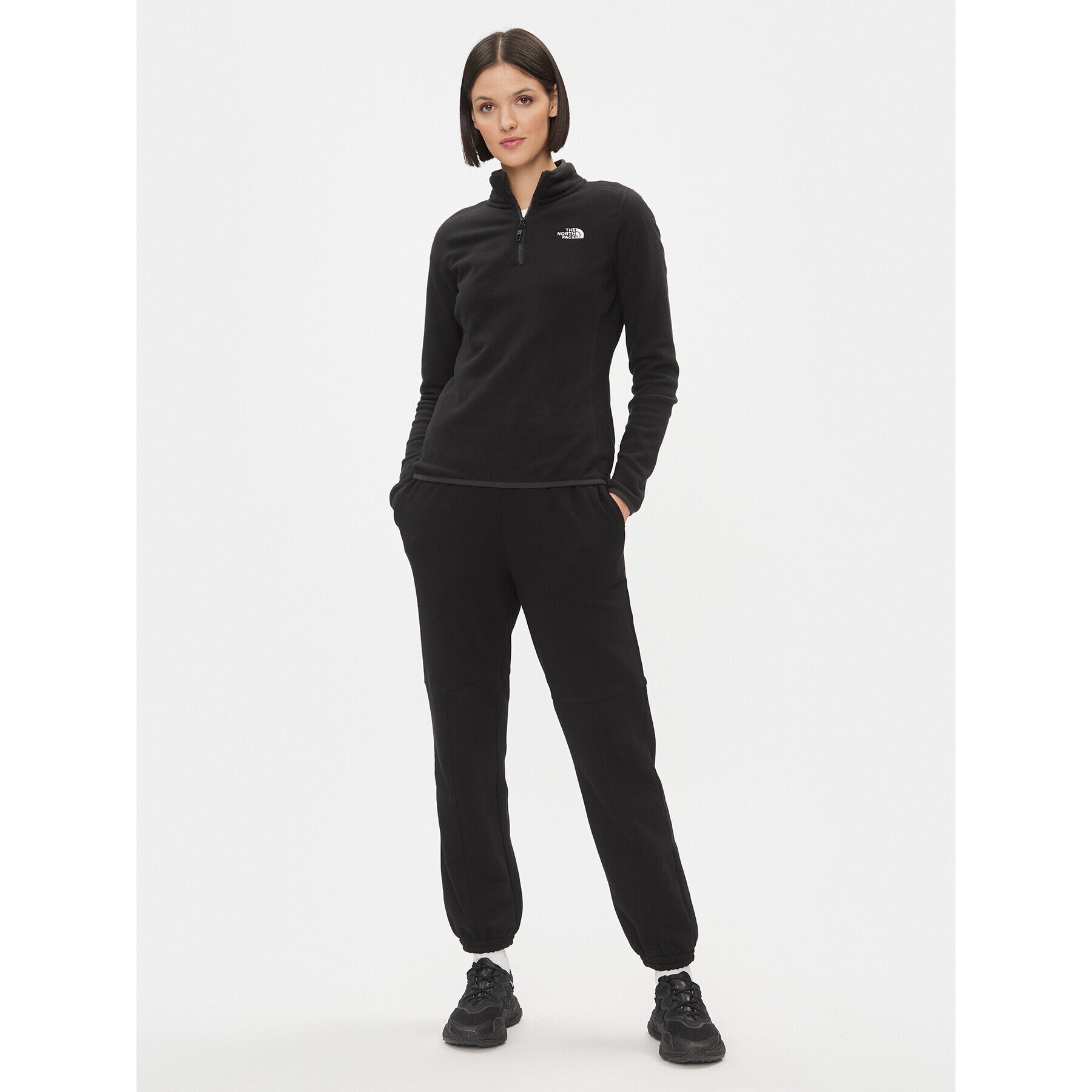 The North Face Полар W 100 Glacier 1/4 Zip - EuNF0A855MJK31 Черен Regular Fit - Pepit.bg