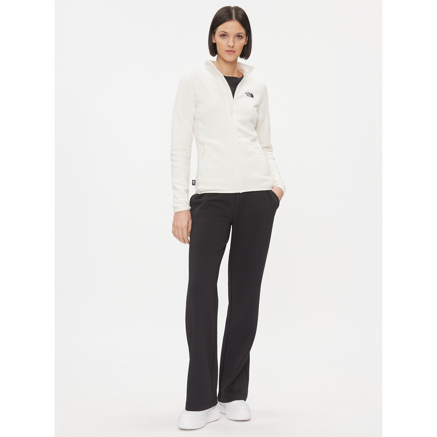 The North Face Полар W 100 Glacier Fz - EuNF0A855ON3N1 Бял Regular Fit - Pepit.bg