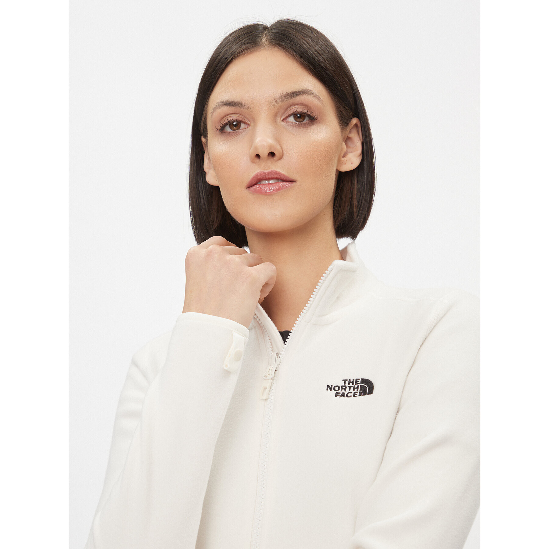 The North Face Полар W 100 Glacier Fz - EuNF0A855ON3N1 Бял Regular Fit - Pepit.bg