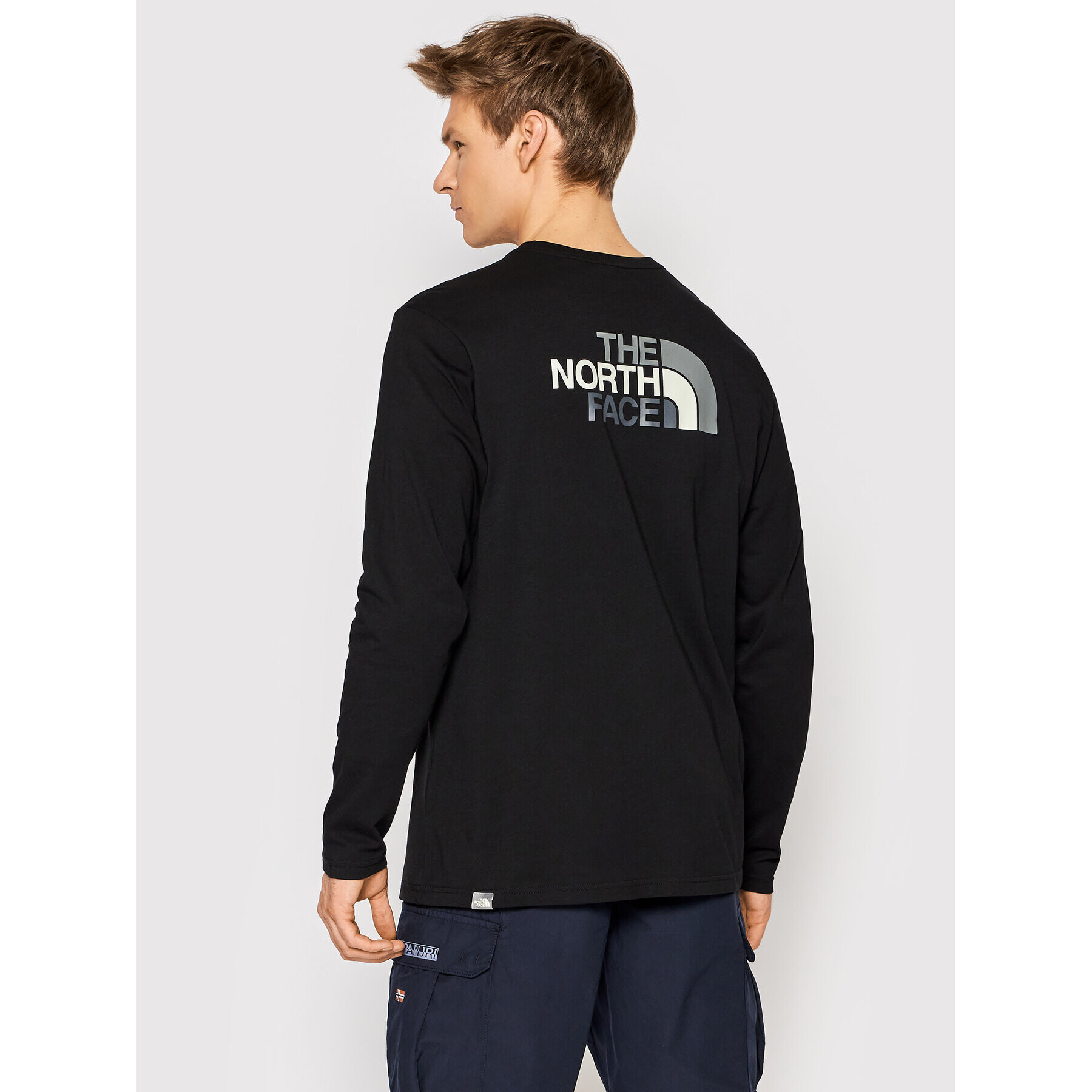 The North Face Тениска с дълъг ръкав Easy Tee NF0A2TX1 Черен Regular Fit - Pepit.bg