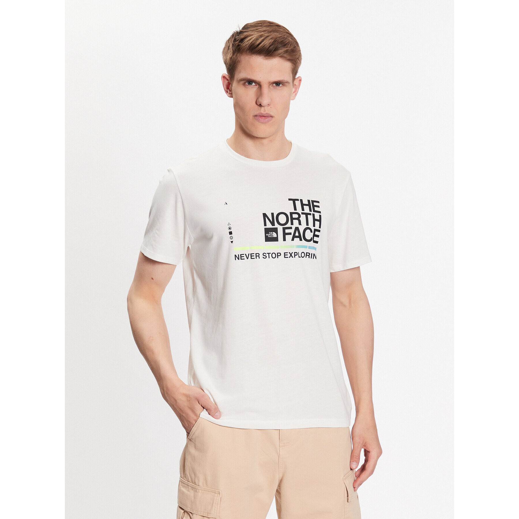 The North Face Тишърт Foundation Graphic NF0A55EF Екрю Regular Fit - Pepit.bg