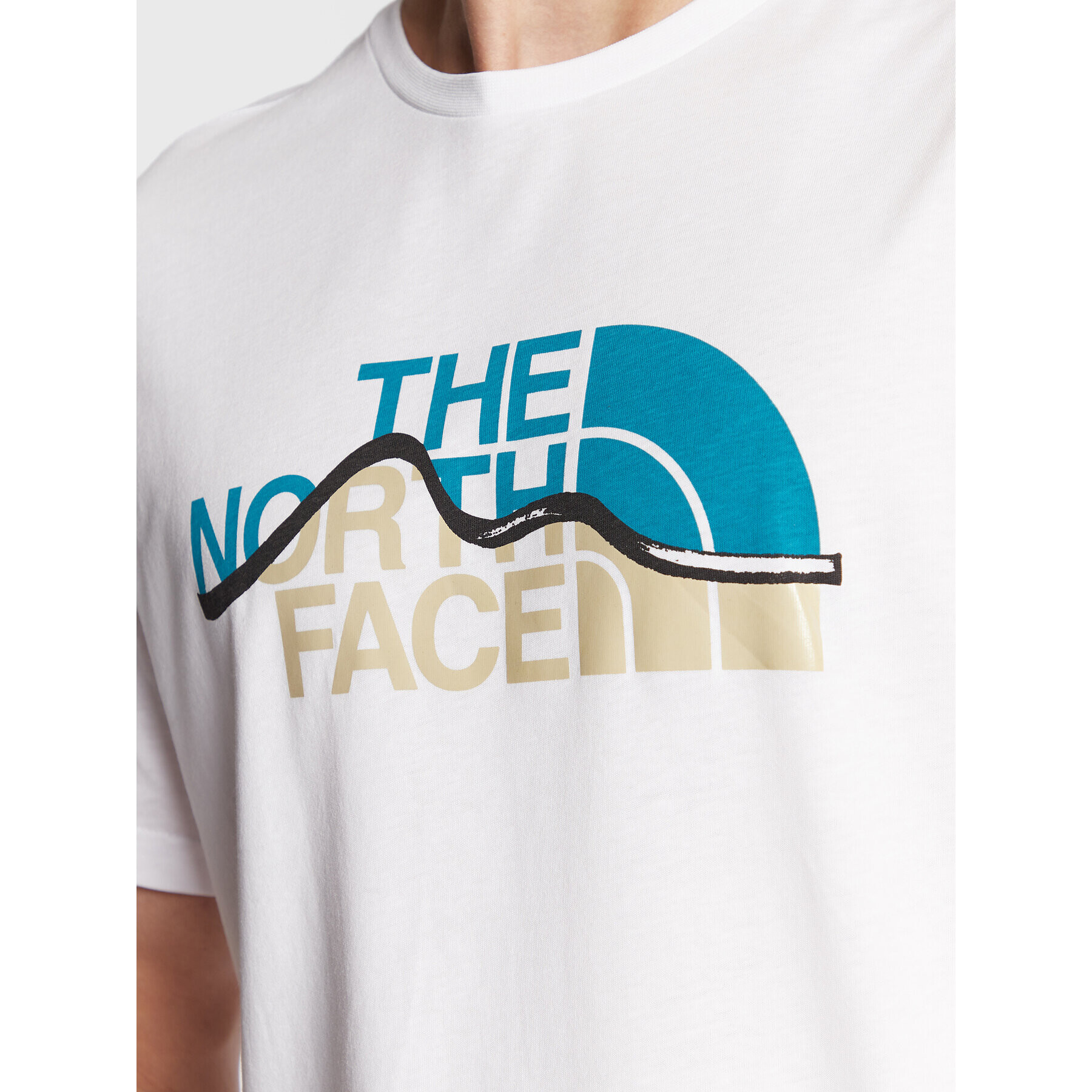 The North Face Тишърт Mountein Line NF0A7X1N Бял Regular Fit - Pepit.bg