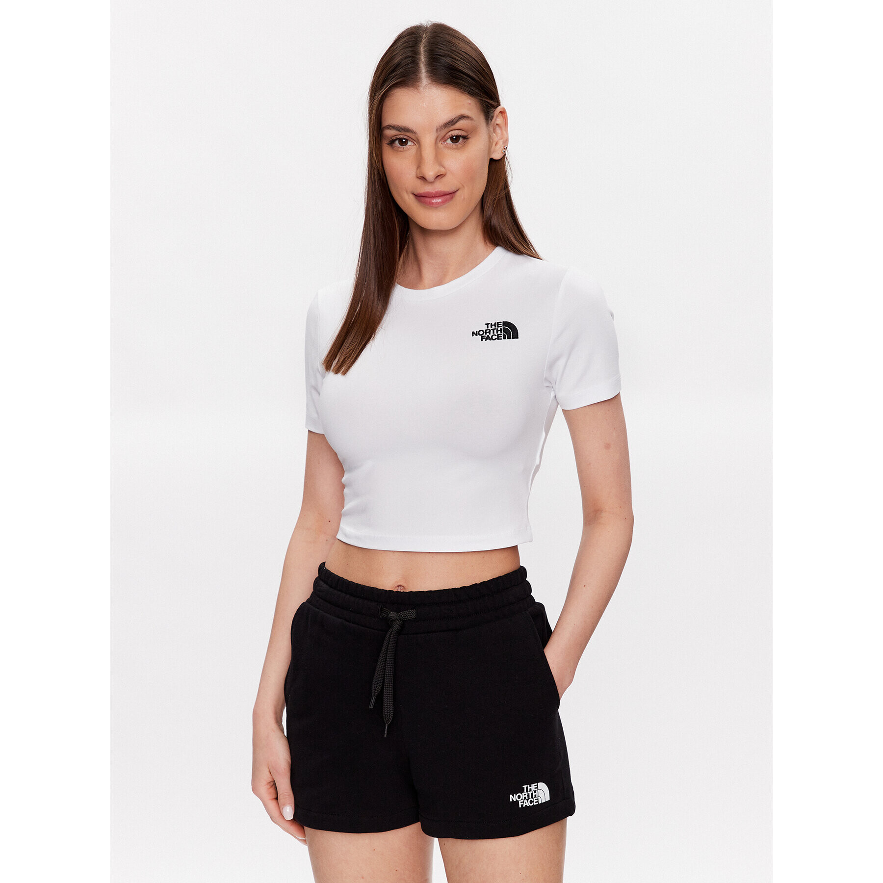 The North Face Тишърт NF0A55AO Бял Cropped Fit - Pepit.bg