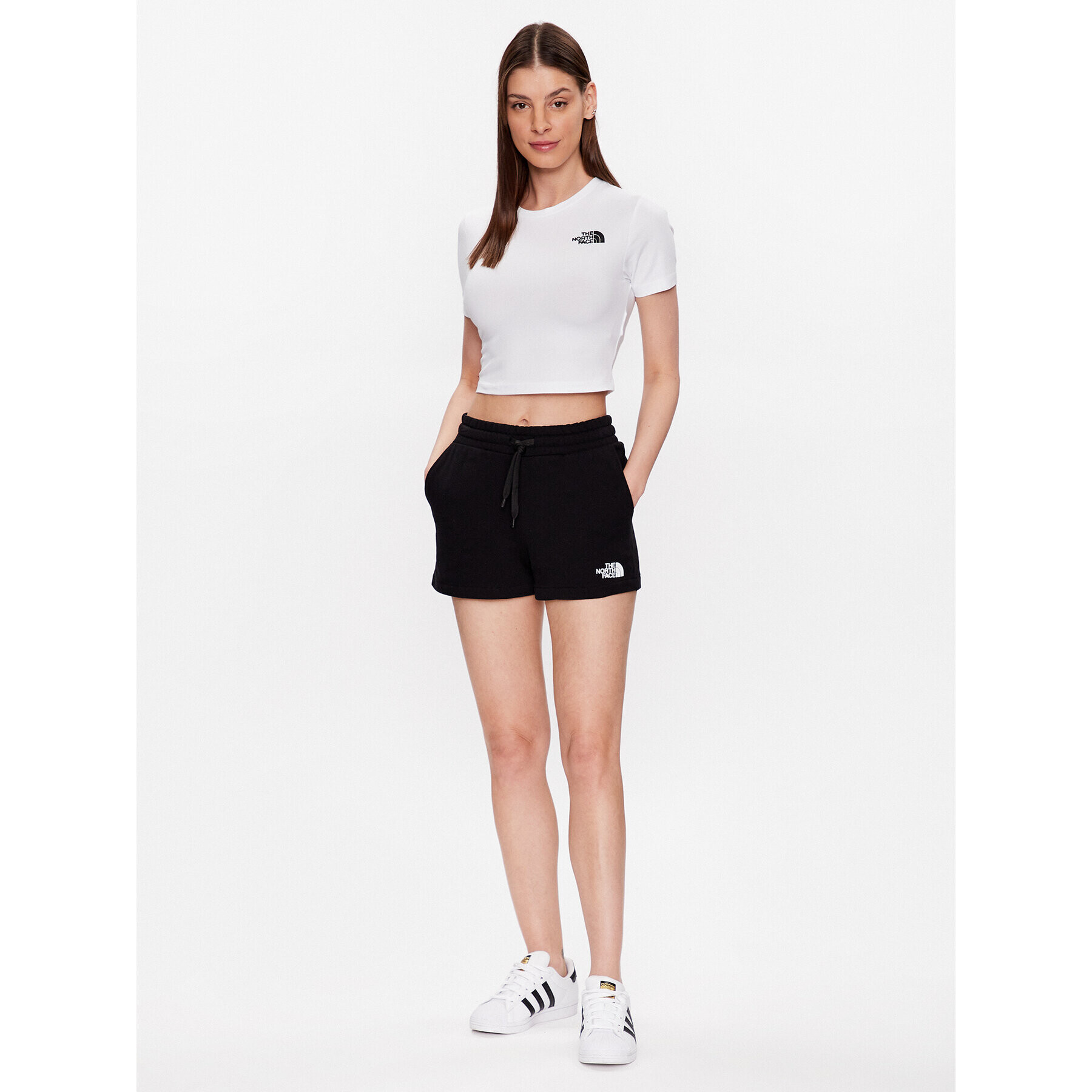 The North Face Тишърт NF0A55AO Бял Cropped Fit - Pepit.bg