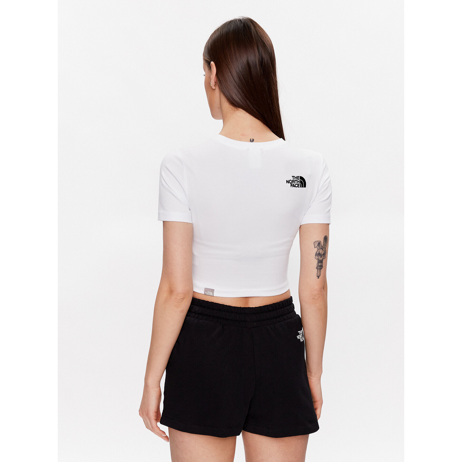 The North Face Тишърт NF0A55AO Бял Cropped Fit - Pepit.bg