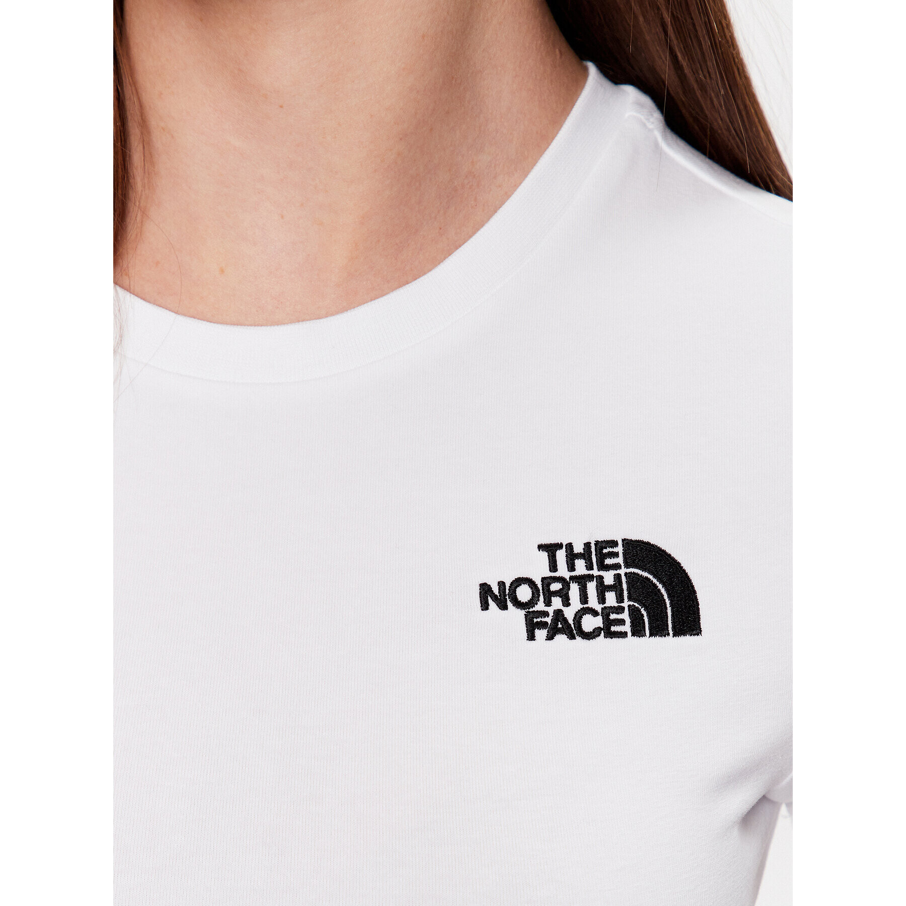 The North Face Тишърт NF0A55AO Бял Cropped Fit - Pepit.bg