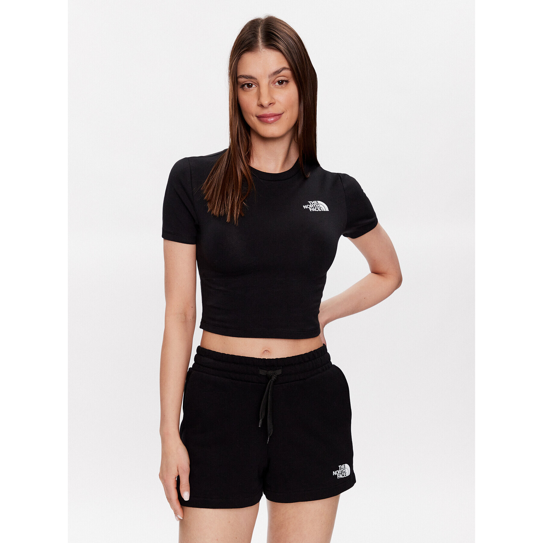 The North Face Тишърт NF0A55AO Черен Cropped Fit - Pepit.bg