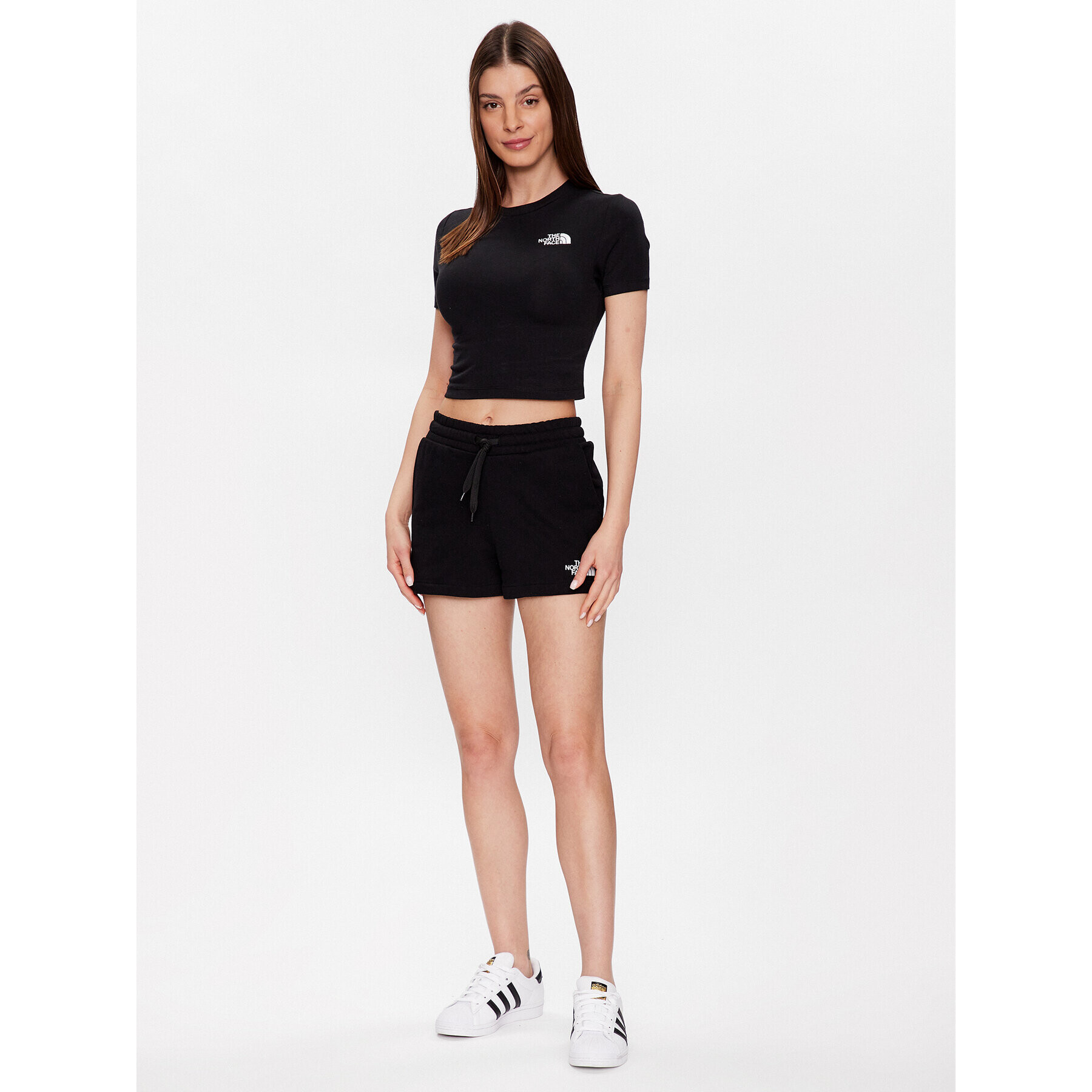 The North Face Тишърт NF0A55AO Черен Cropped Fit - Pepit.bg