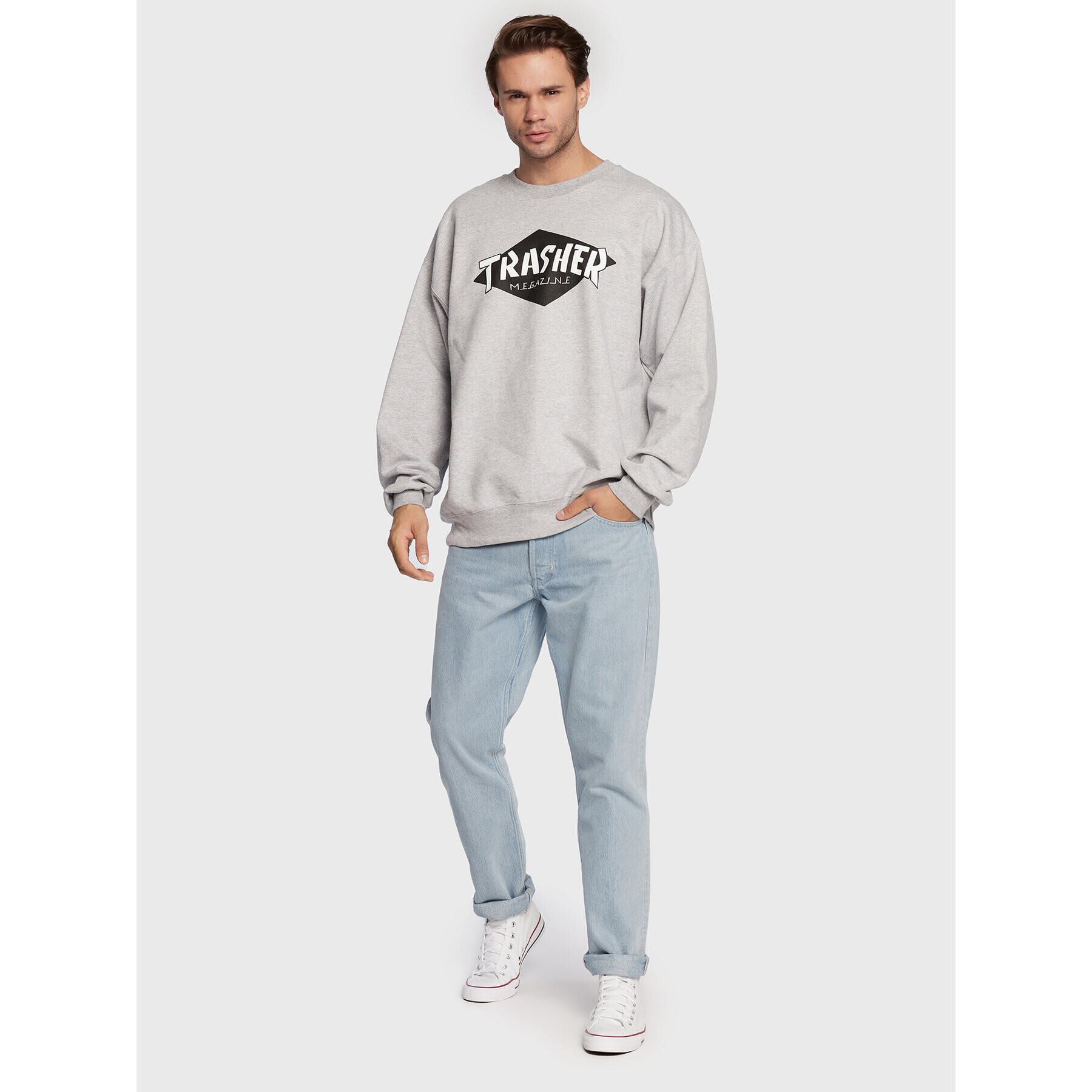 Thrasher Суитшърт Crew Сив Regular Fit - Pepit.bg