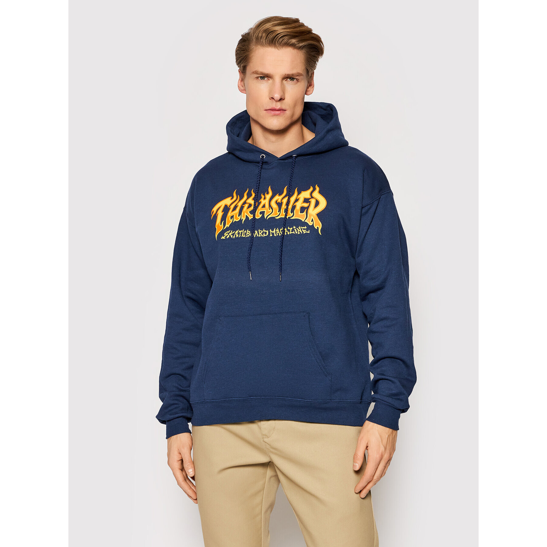 Thrasher Суитшърт Fire Logo Тъмносин Regular Fit - Pepit.bg