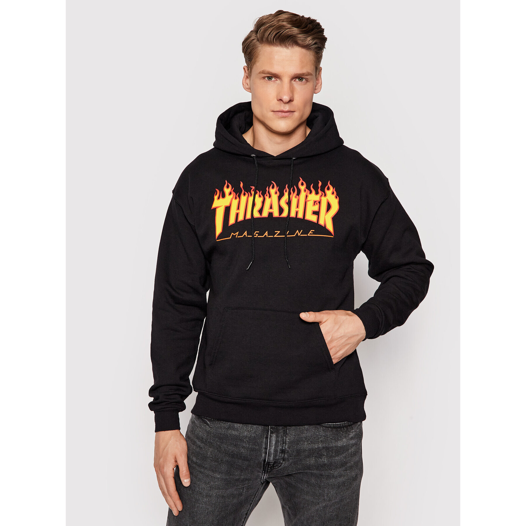 Thrasher Суитшърт Flame Черен Regular Fit - Pepit.bg