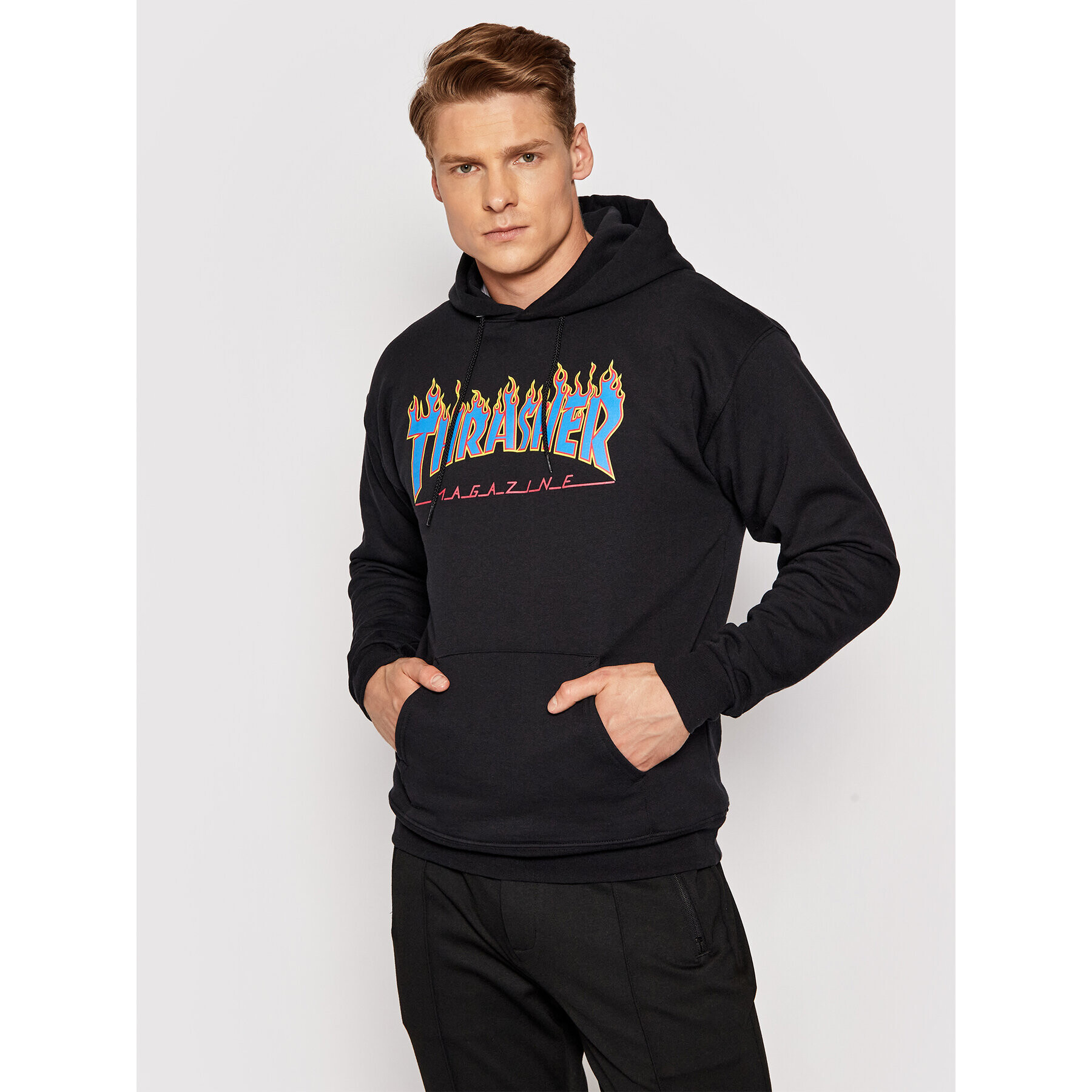 Thrasher Суитшърт Flame Черен Regular Fit - Pepit.bg