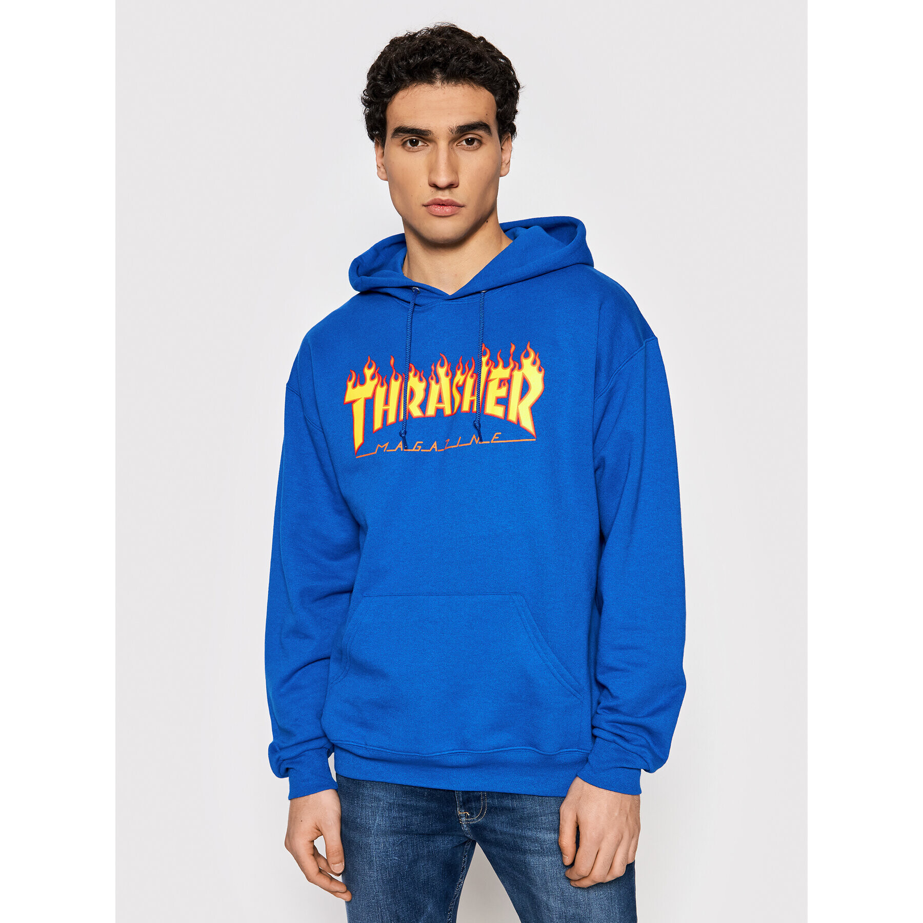 Thrasher Суитшърт Flame Син Regular Fit - Pepit.bg