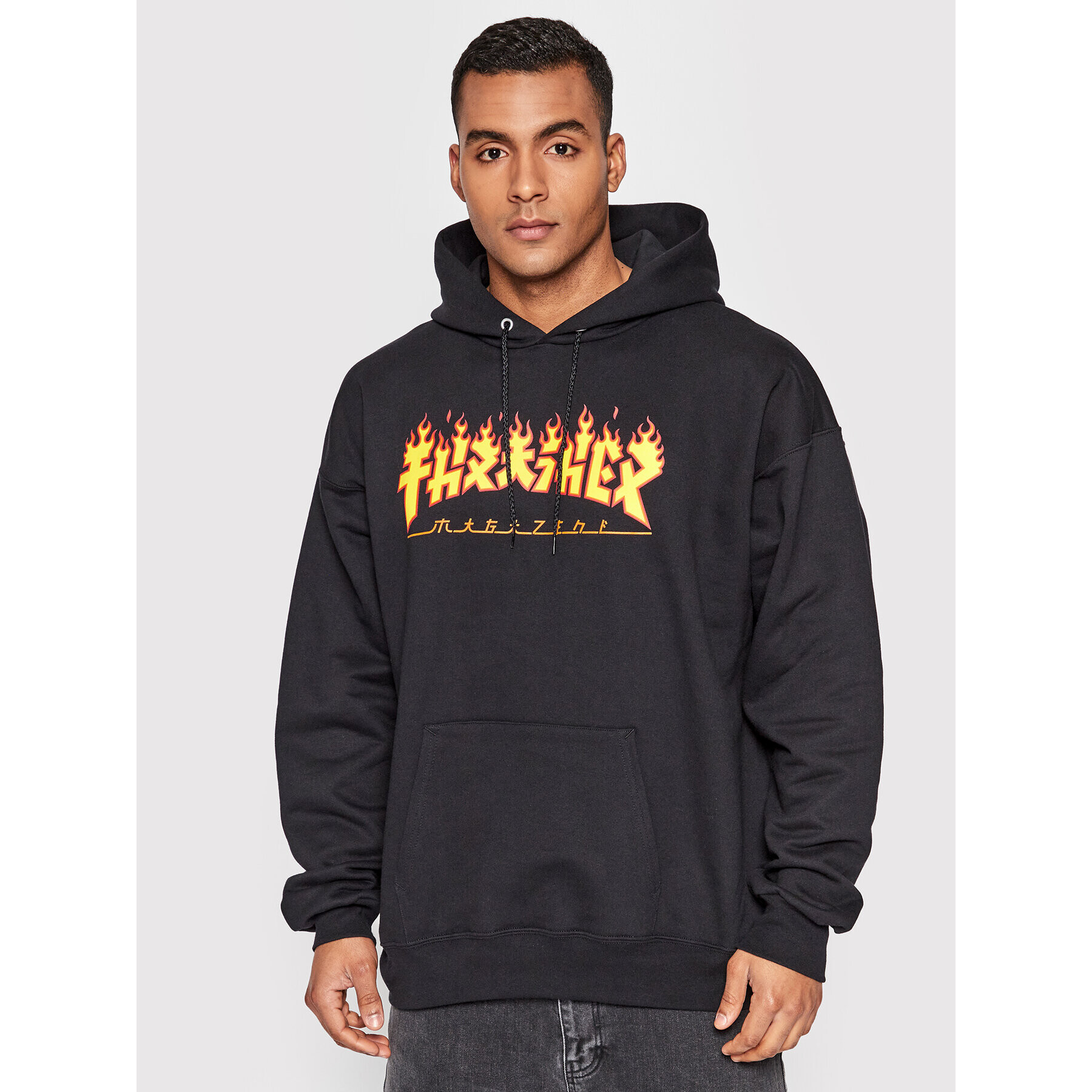 Thrasher Суитшърт Godzilla Flame Черен Regular Fit - Pepit.bg