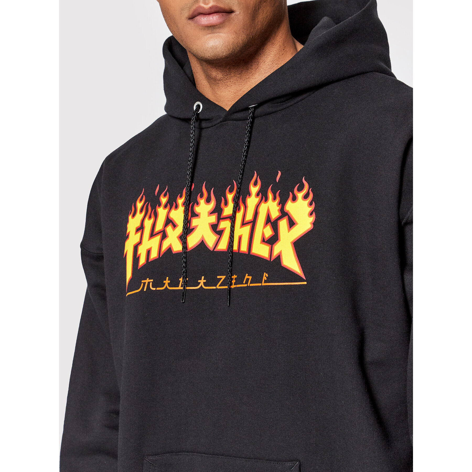 Thrasher Суитшърт Godzilla Flame Черен Regular Fit - Pepit.bg