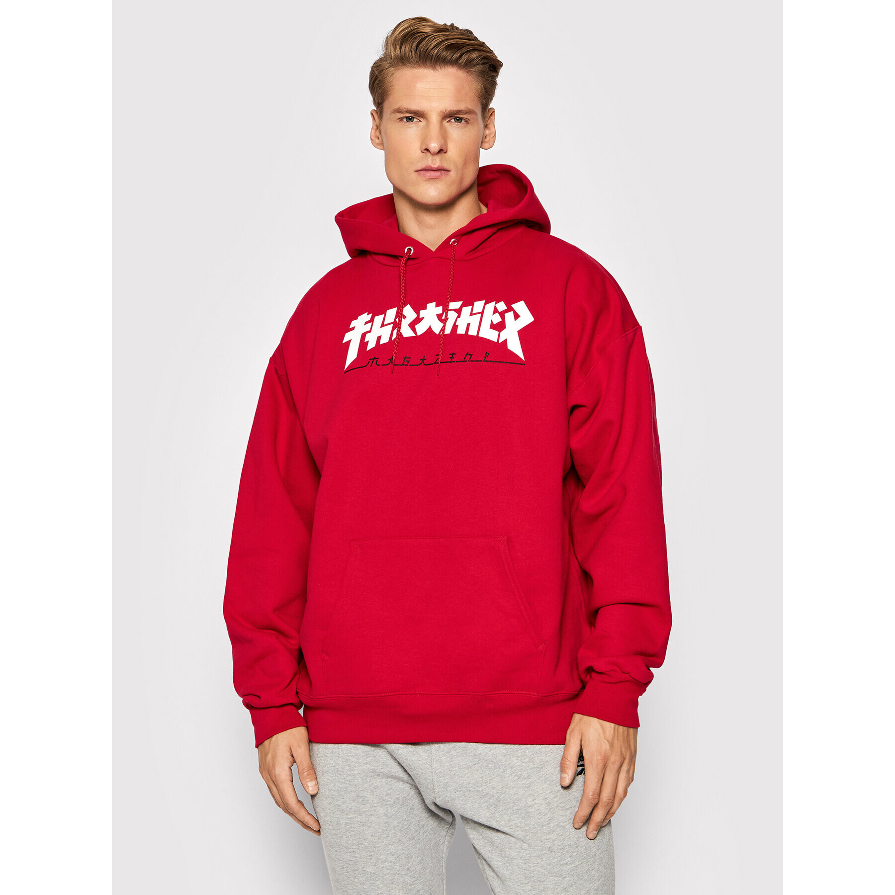 Thrasher Суитшърт Hood Godzilla 102020387 Червен Regular Fit - Pepit.bg