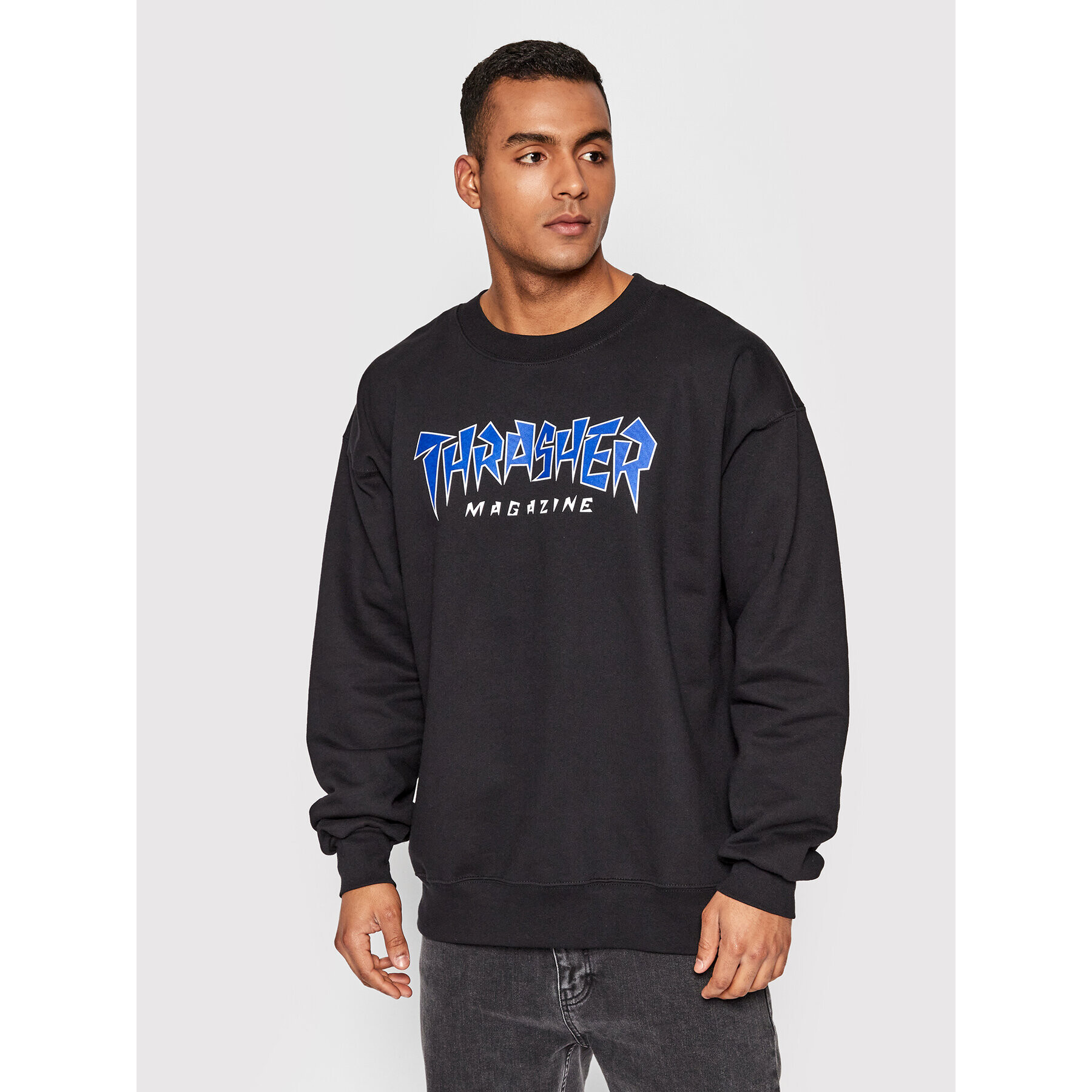 Thrasher Суитшърт Jagged Logo Черен Regular Fit - Pepit.bg