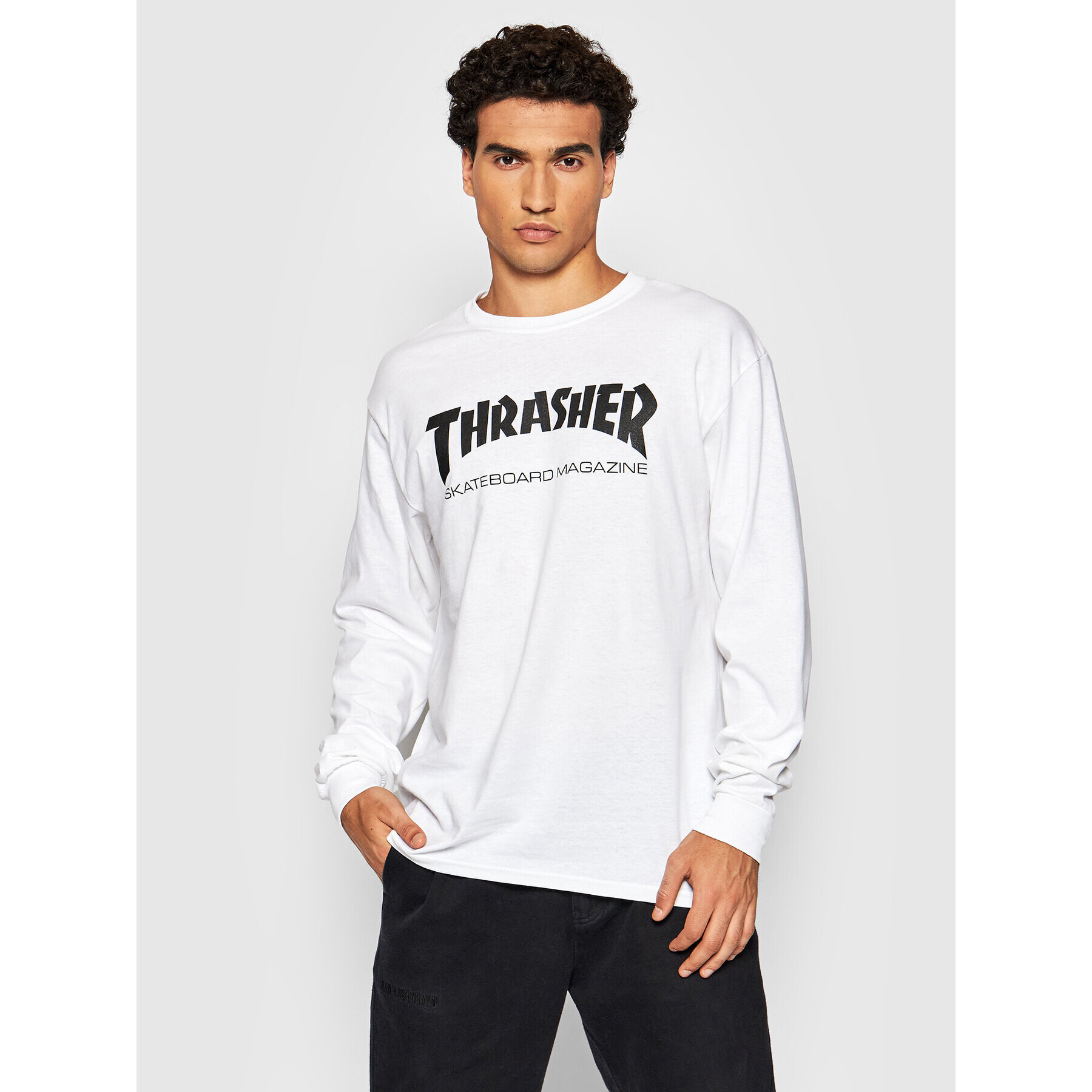 Thrasher Тениска с дълъг ръкав Skatemag Бял Regular Fit - Pepit.bg