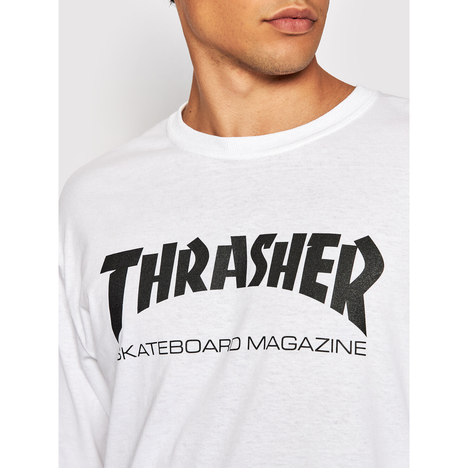 Thrasher Тениска с дълъг ръкав Skatemag Бял Regular Fit - Pepit.bg