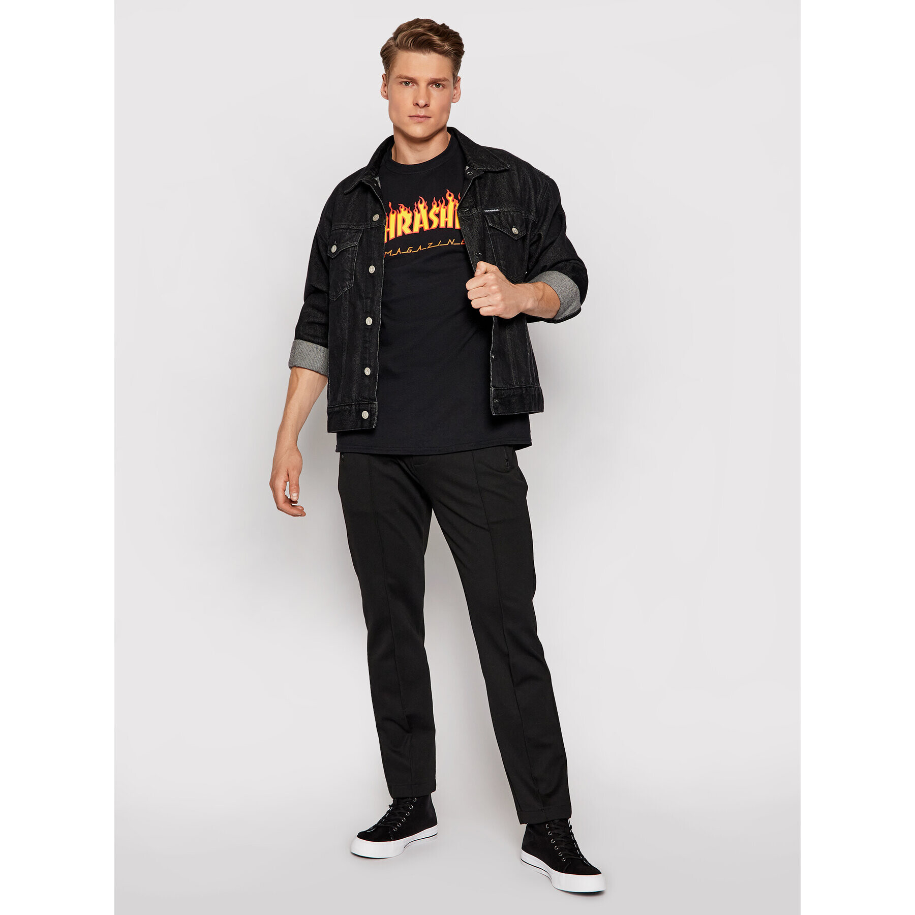 Thrasher Тишърт Flame Черен Regular Fit - Pepit.bg