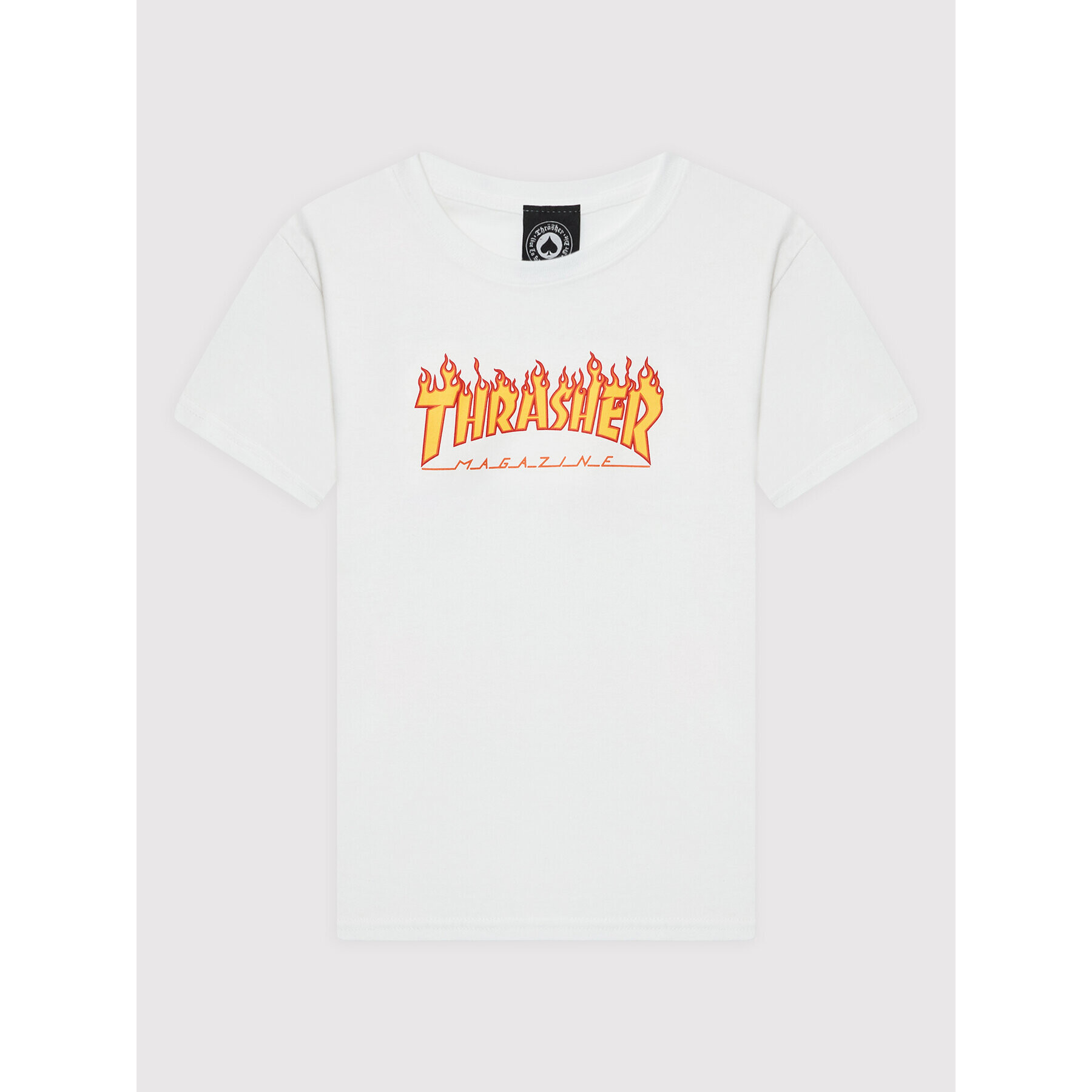 Thrasher Тишърт Flame Logo Бял Regular Fit - Pepit.bg