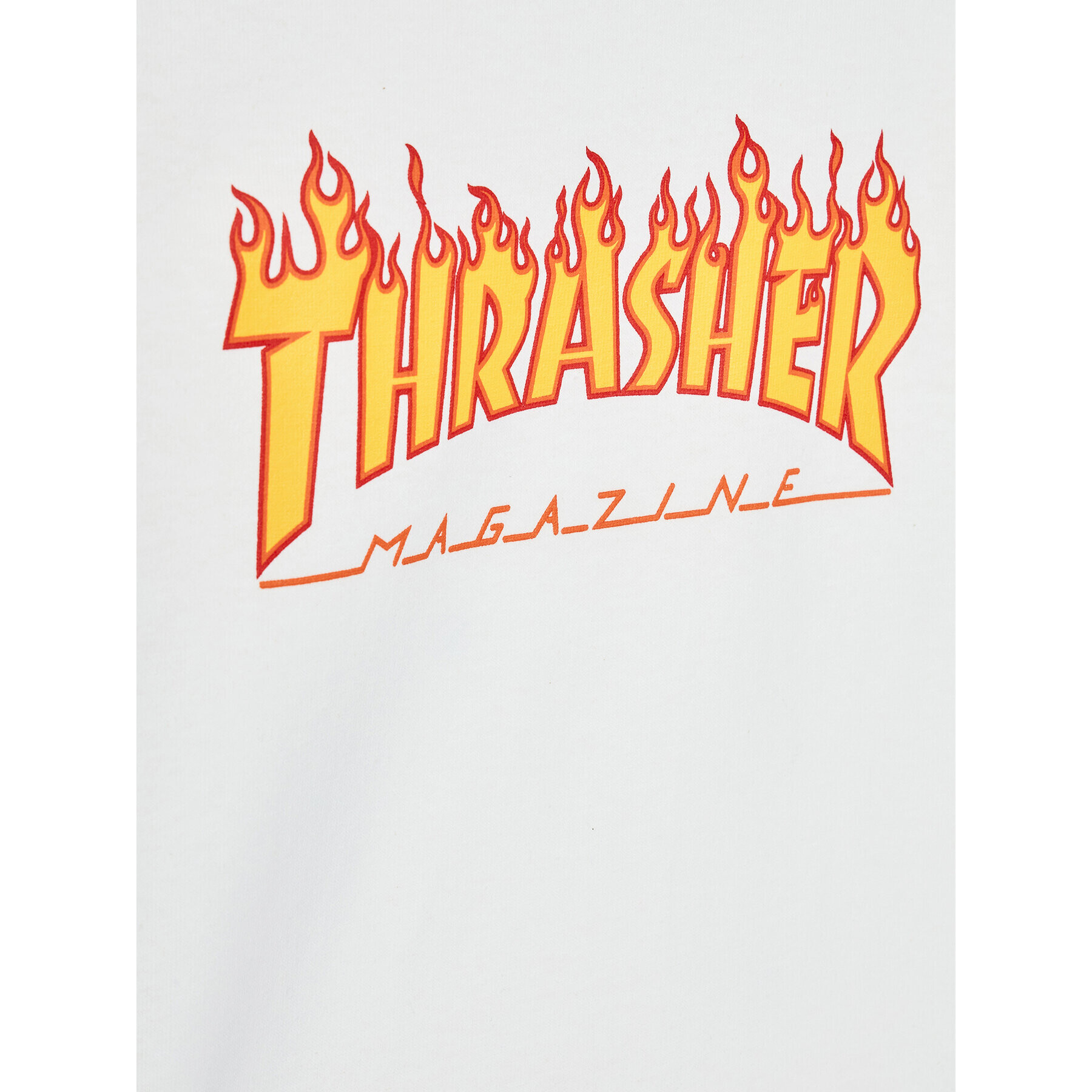 Thrasher Тишърт Flame Logo Бял Regular Fit - Pepit.bg