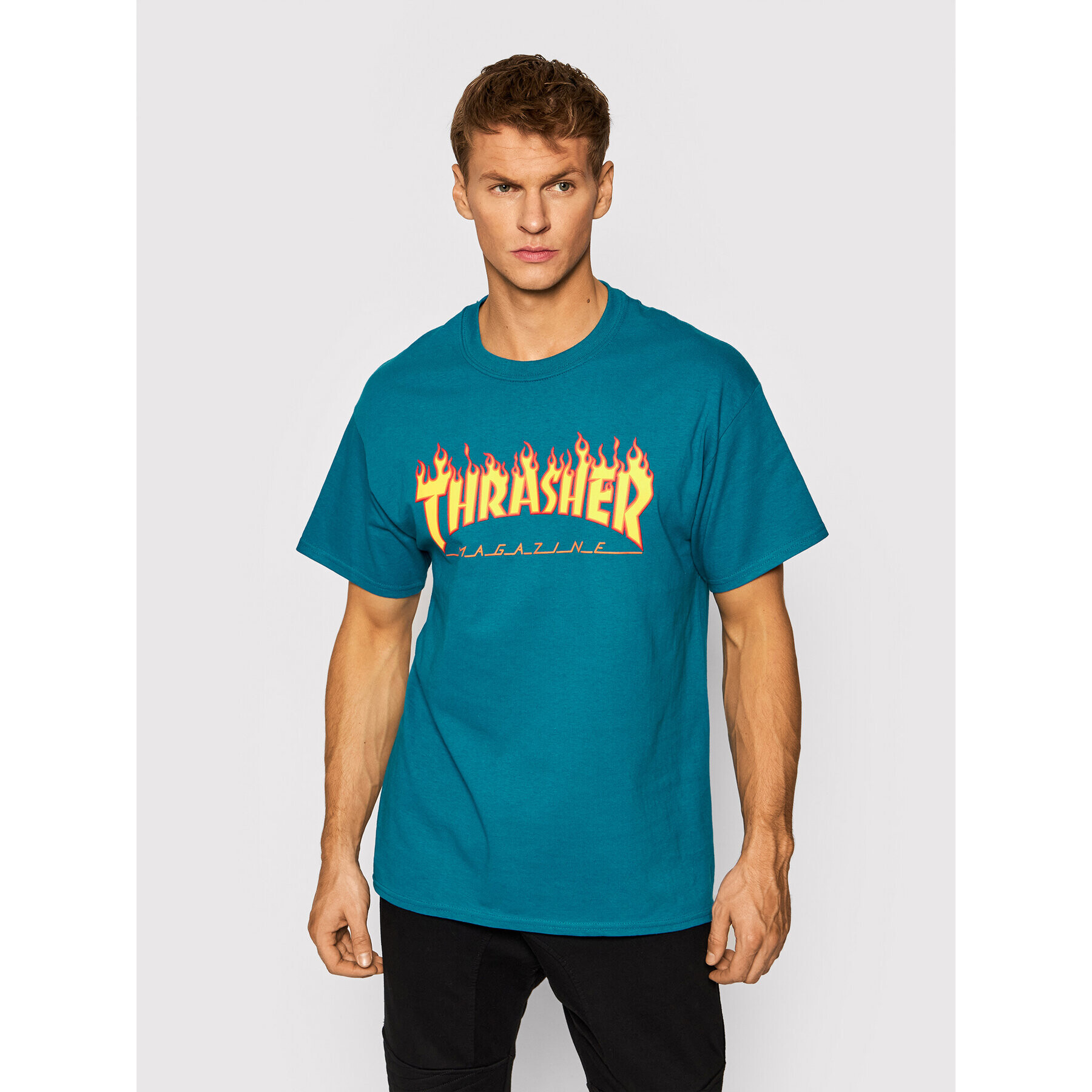 Thrasher Тишърт Flame Син Regular Fit - Pepit.bg