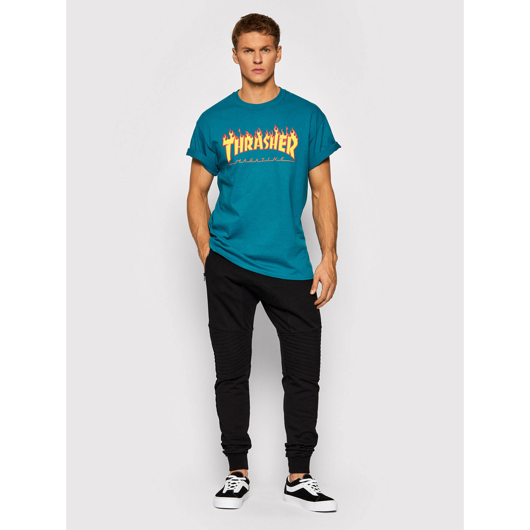 Thrasher Тишърт Flame Син Regular Fit - Pepit.bg