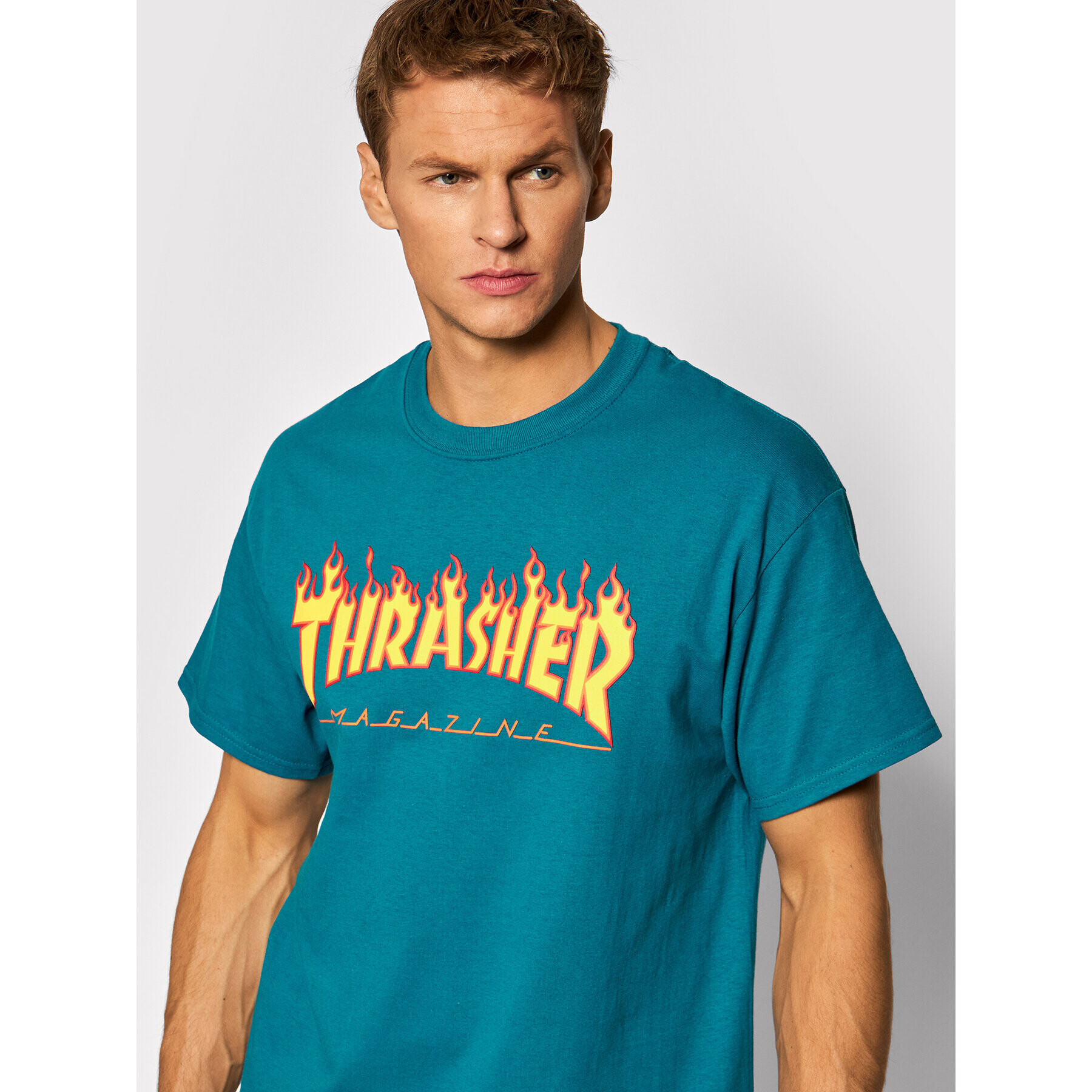 Thrasher Тишърт Flame Син Regular Fit - Pepit.bg