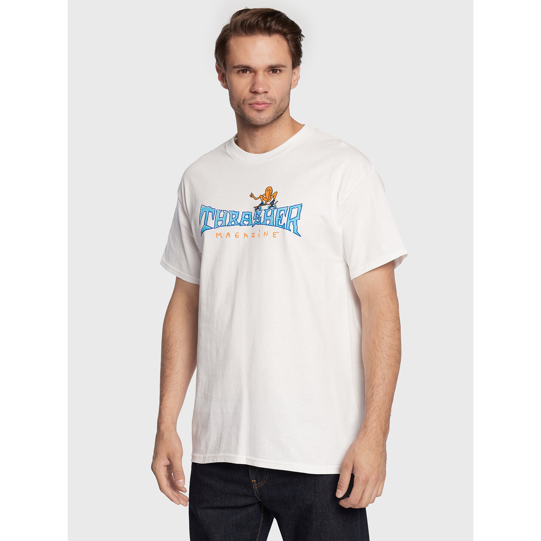 Thrasher Тишърт Gonz Thumbs Up Бял Regular Fit - Pepit.bg