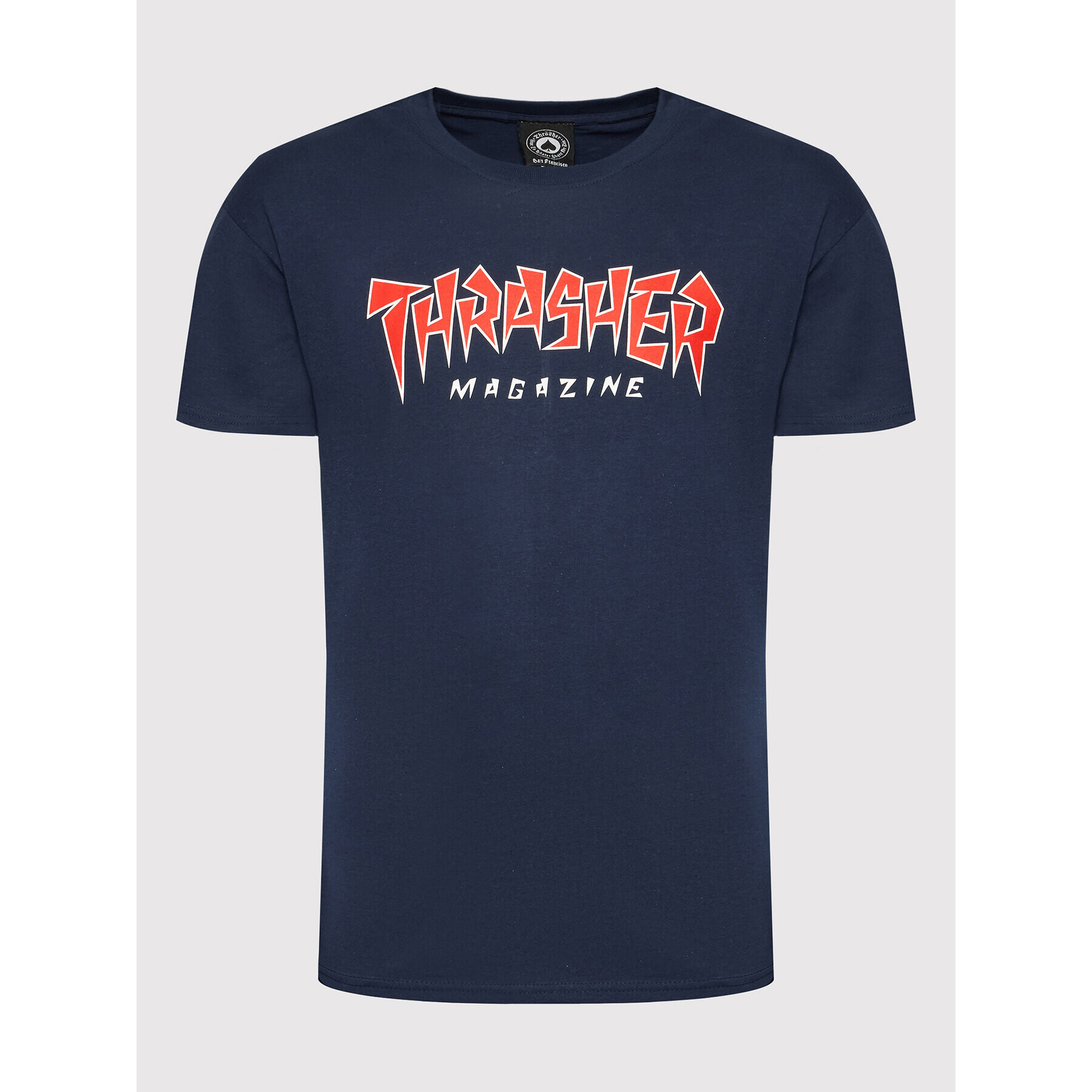 Thrasher Тишърт Jagged Logo Тъмносин Regular Fit - Pepit.bg