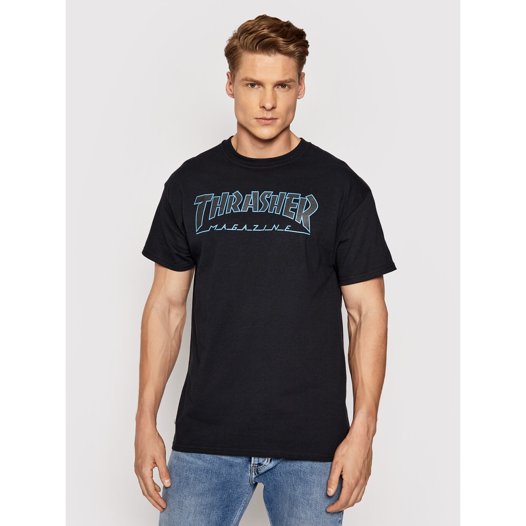 Thrasher Тишърт Outlined Черен Regular Fit - Pepit.bg