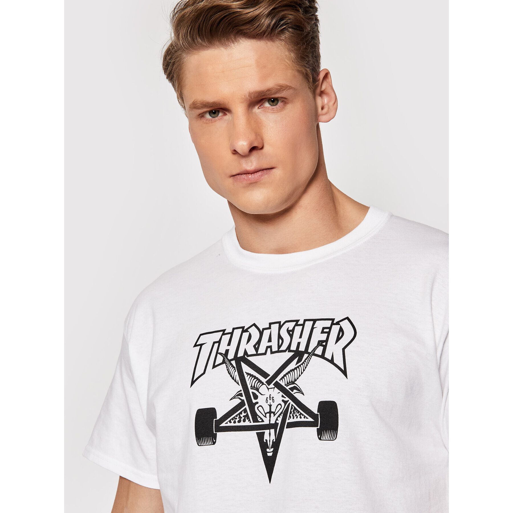 Thrasher Тишърт Sk8 Goat Бял Regular Fit - Pepit.bg