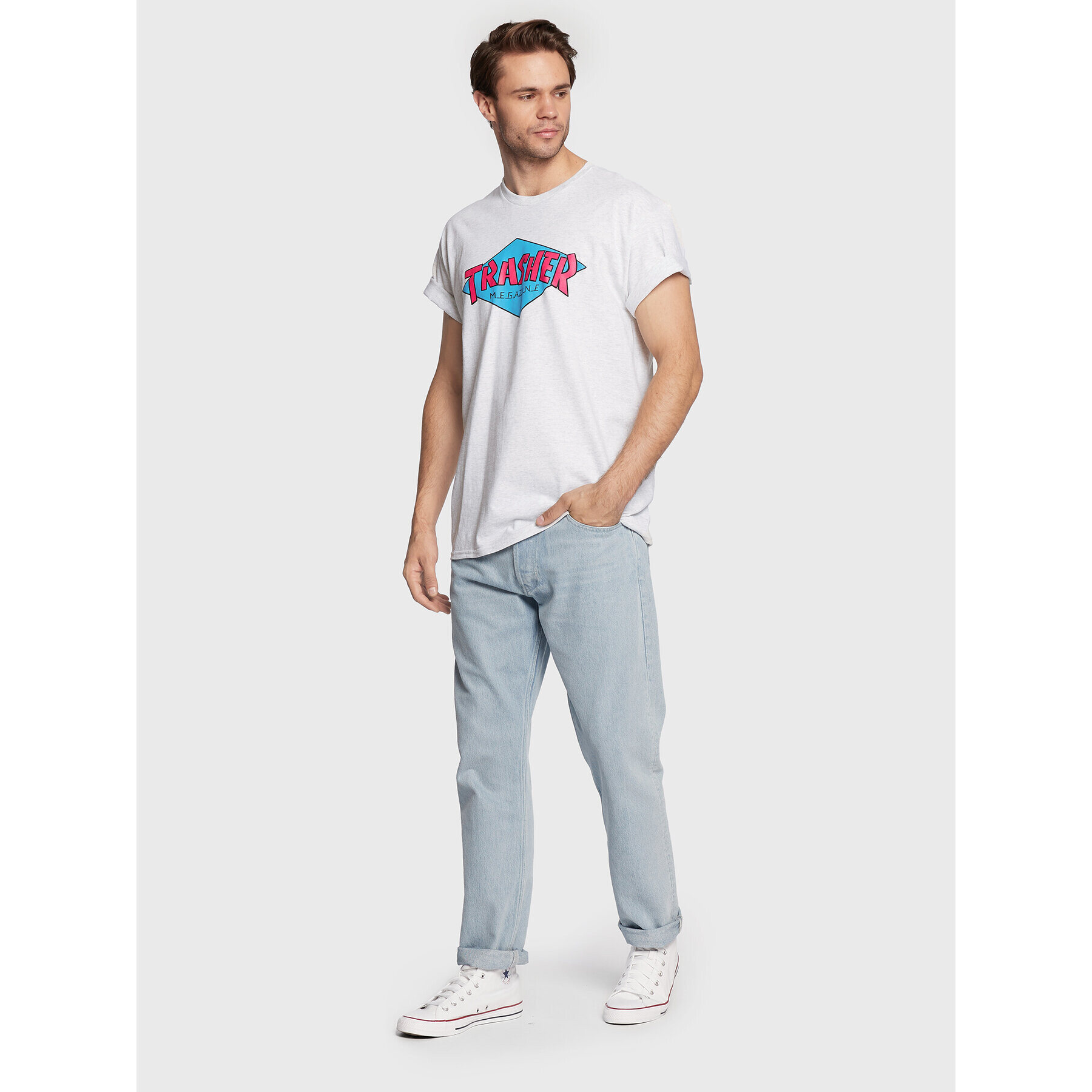 Thrasher Тишърт Trasher Сив Regular Fit - Pepit.bg