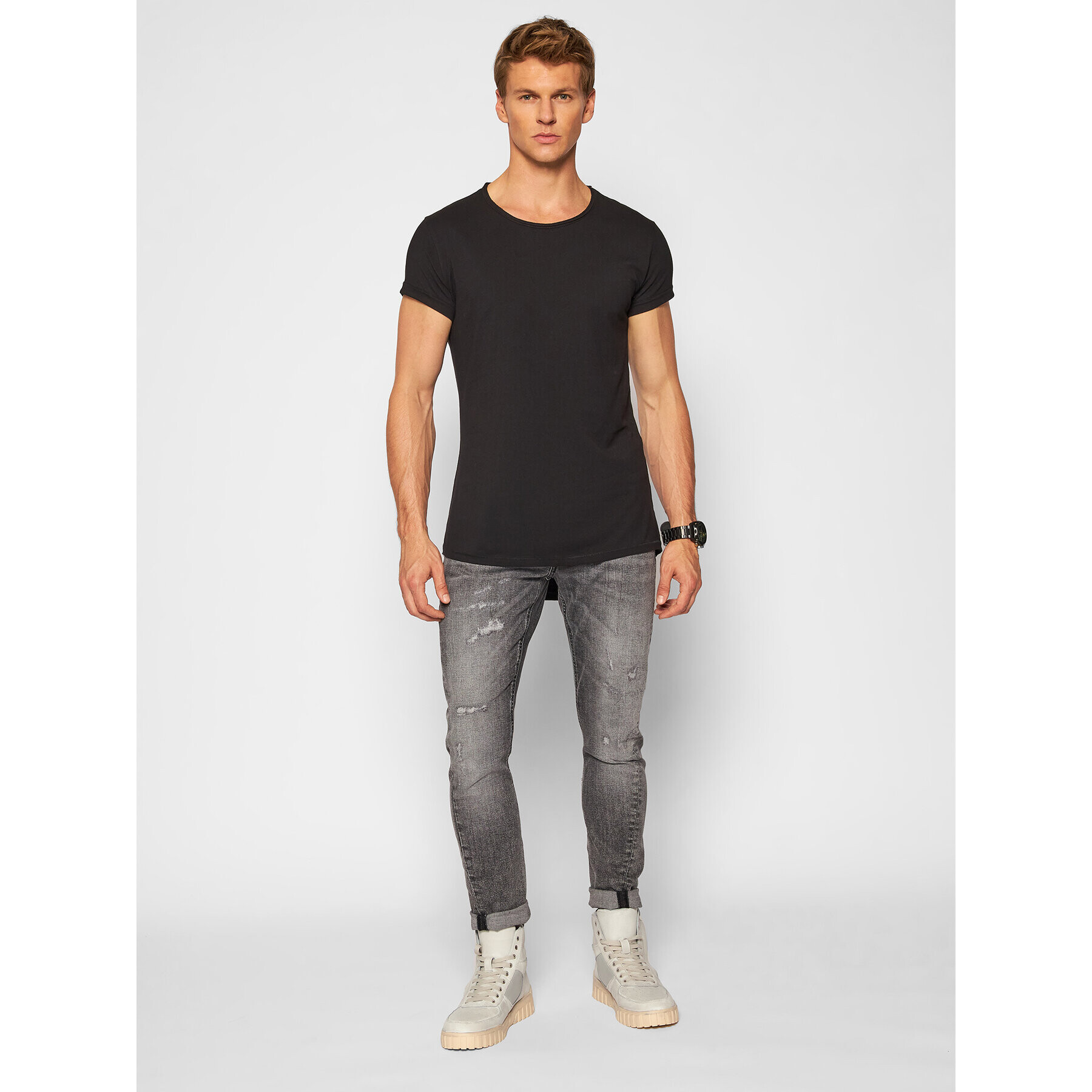 Tigha Тишърт Milo 100107 Черен Regular Fit - Pepit.bg