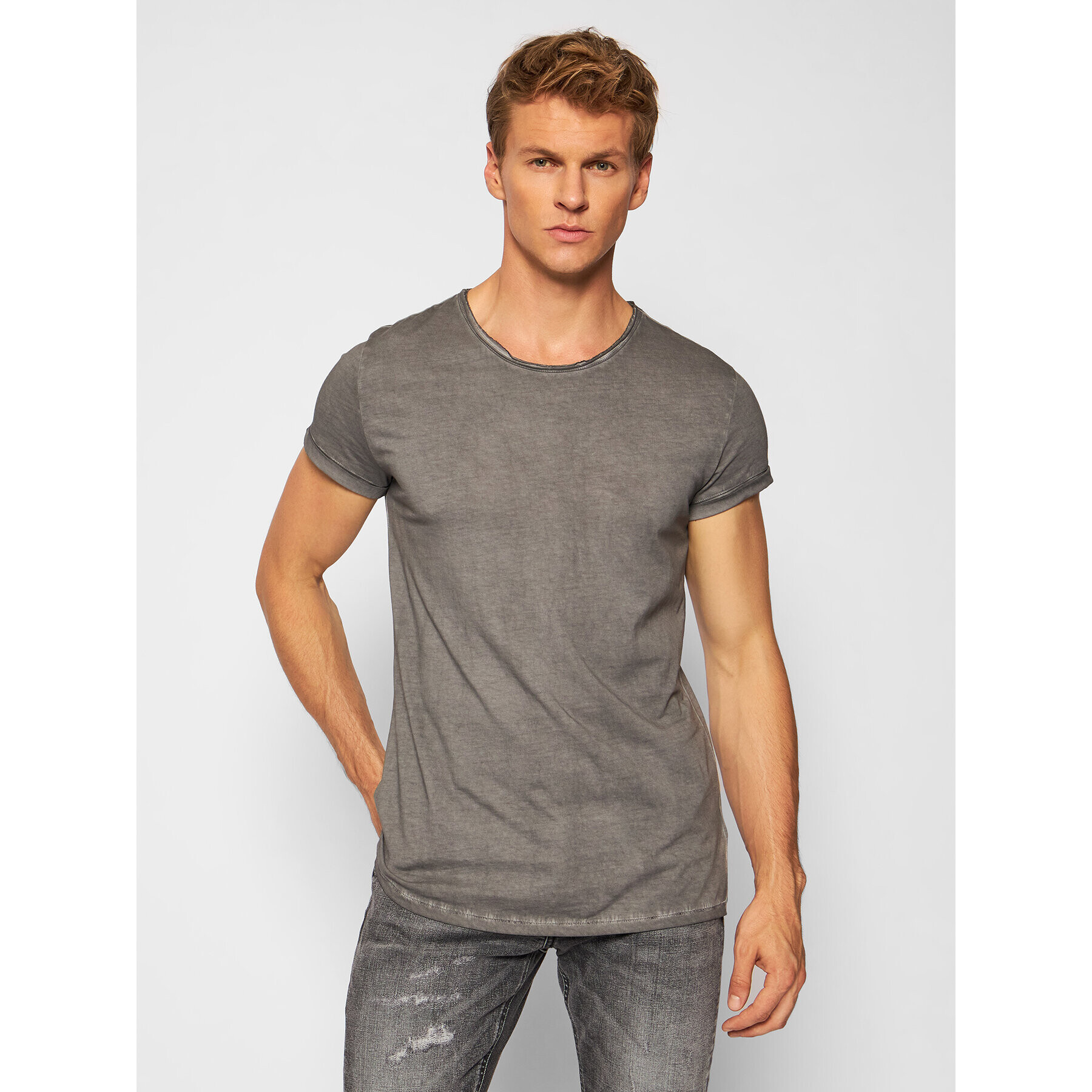 Tigha Тишърт Milo 100107 Сив Regular Fit - Pepit.bg