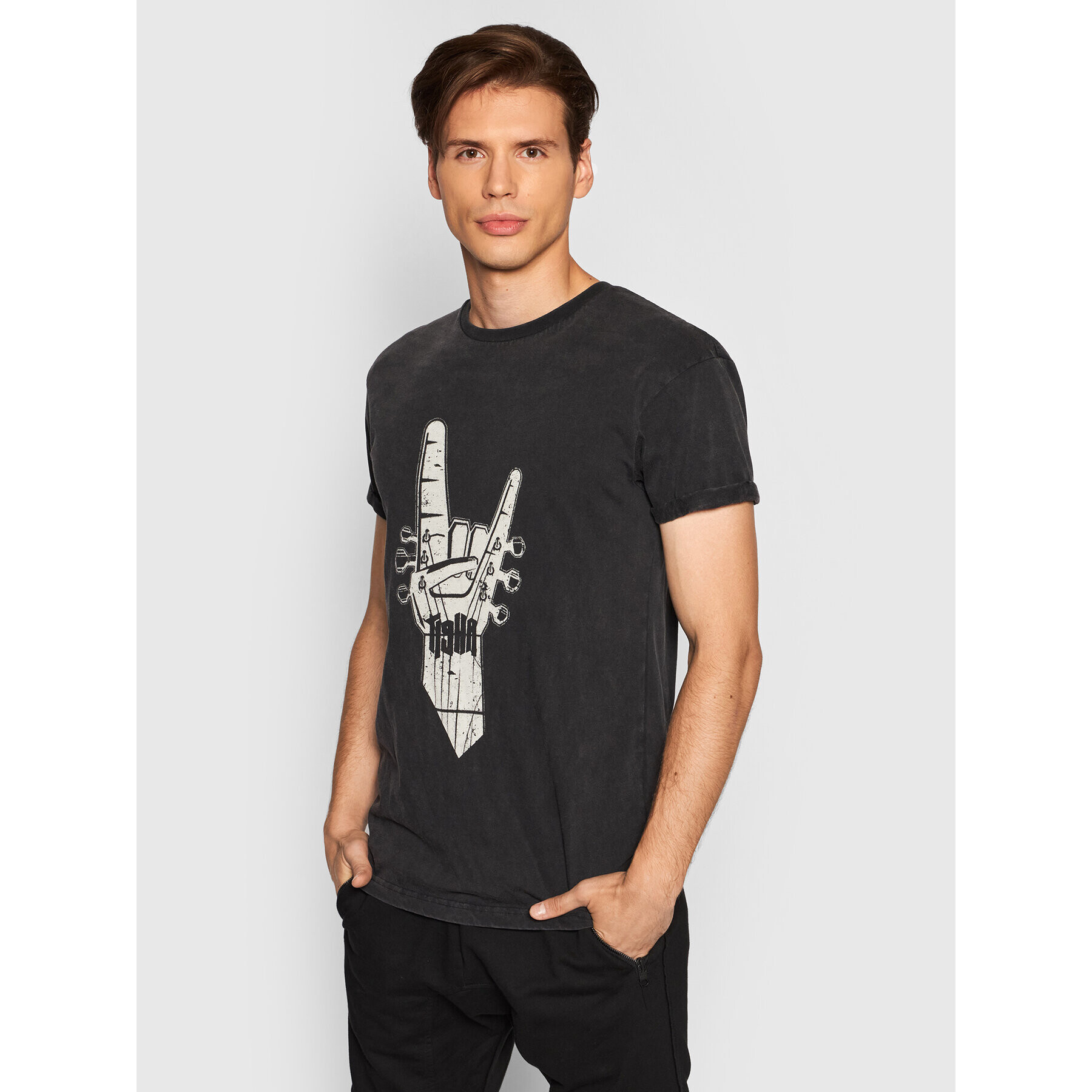 Tigha Тишърт Rock "N" Roll Zander 106330 Черен Regular Fit - Pepit.bg