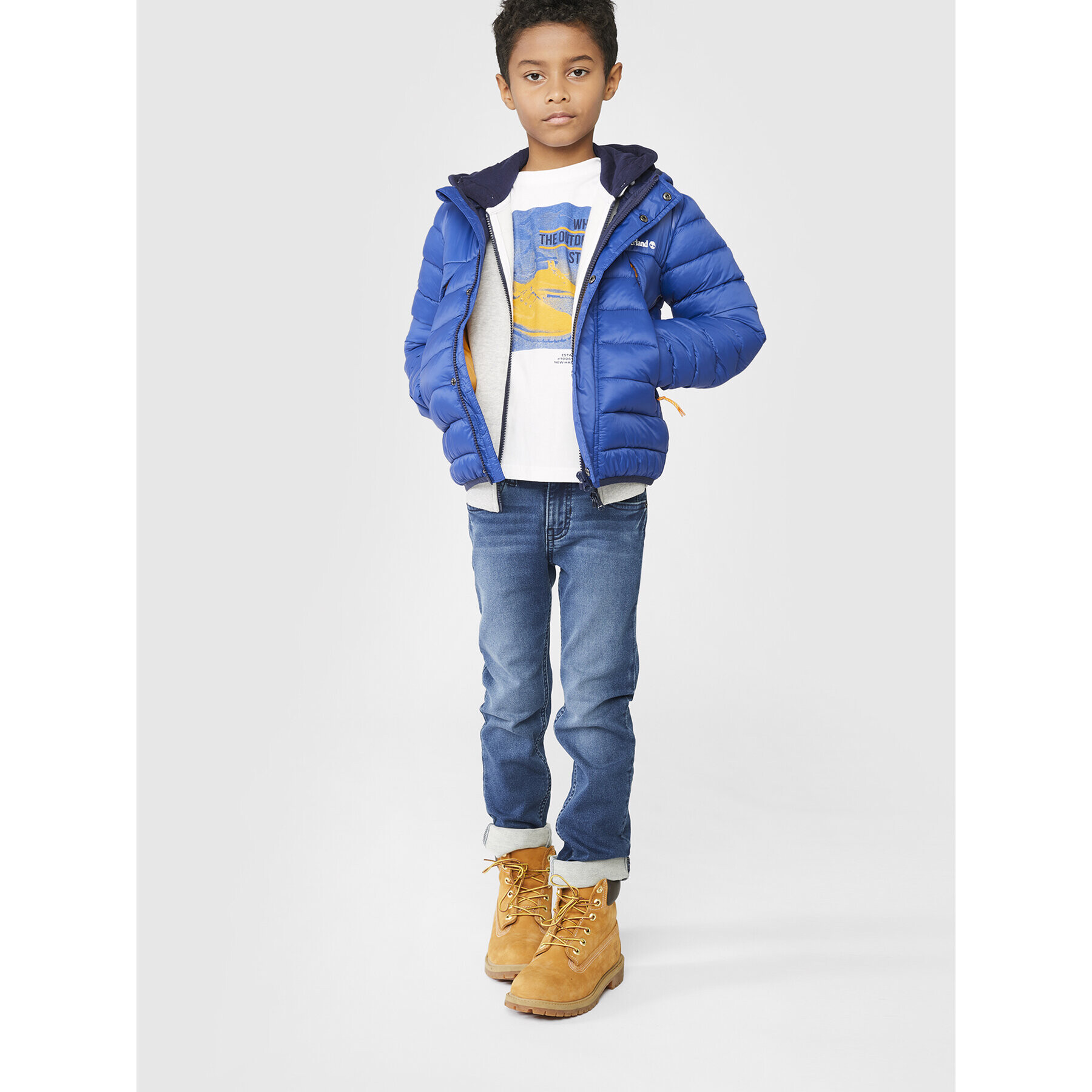 Timberland Пухено яке T26550 M Син Regular Fit - Pepit.bg