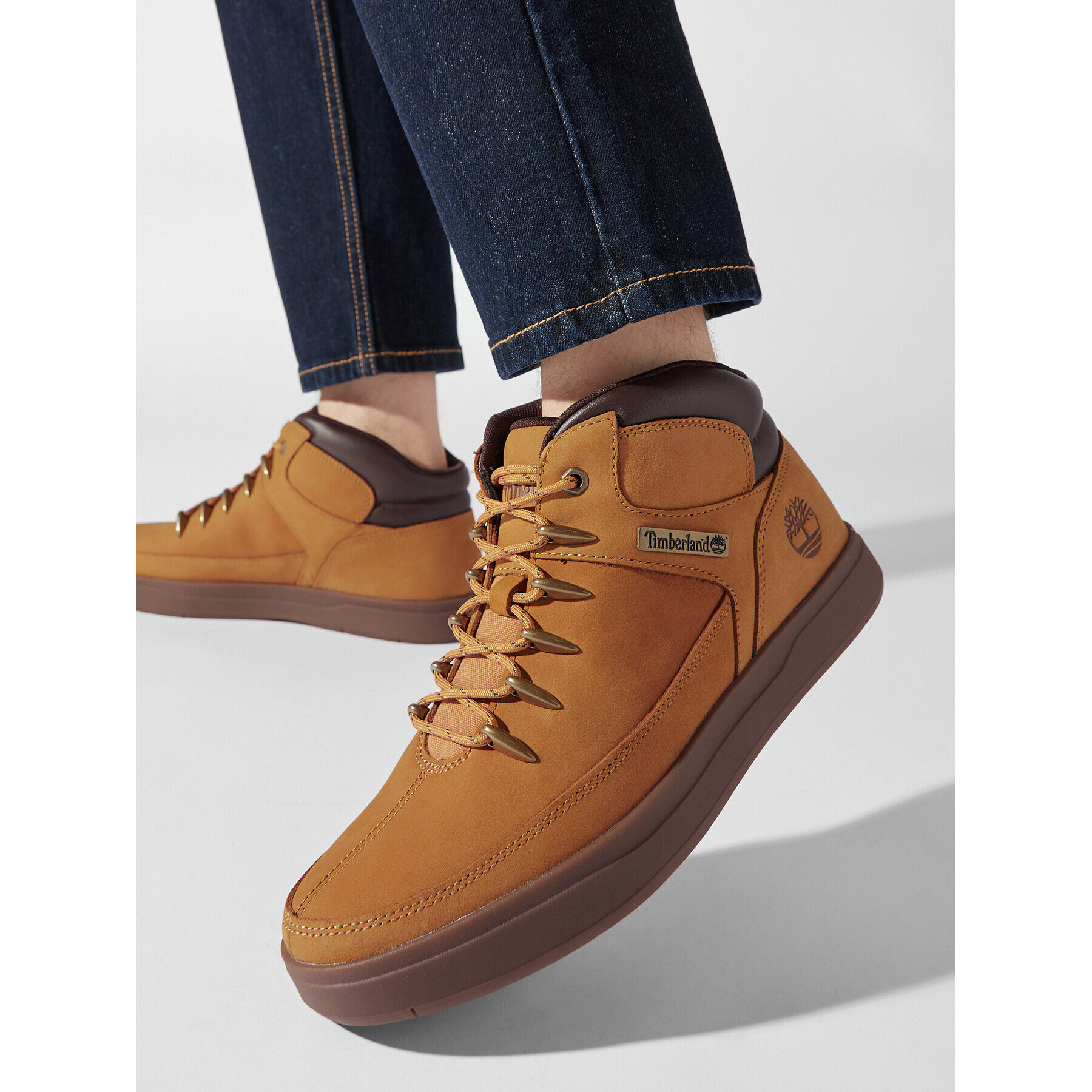 Timberland Сникърси Davis Square Mid Hiker TB0A1UZV7541 Кафяв - Pepit.bg