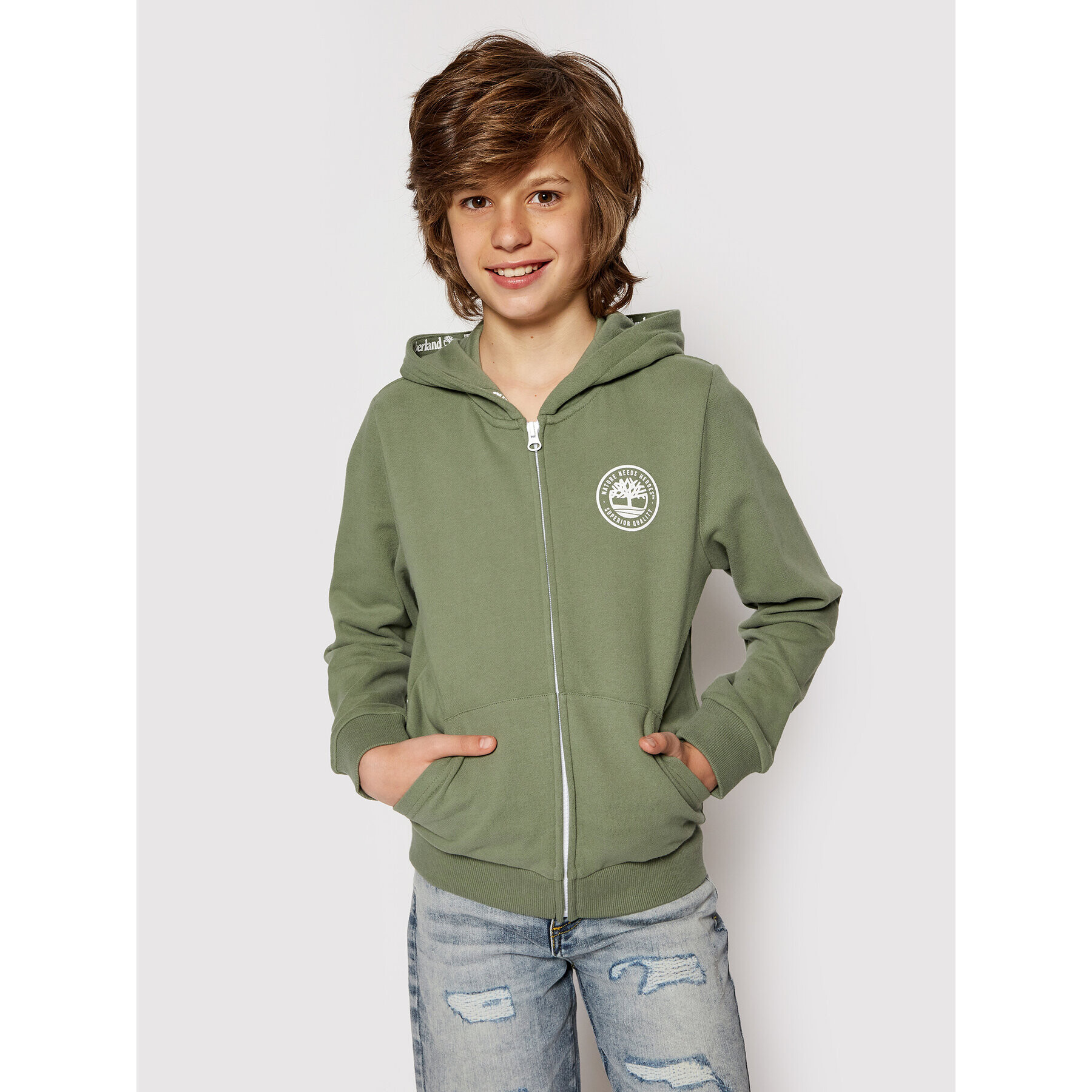 Timberland Суитшърт T25S17 S Зелен Regular Fit - Pepit.bg
