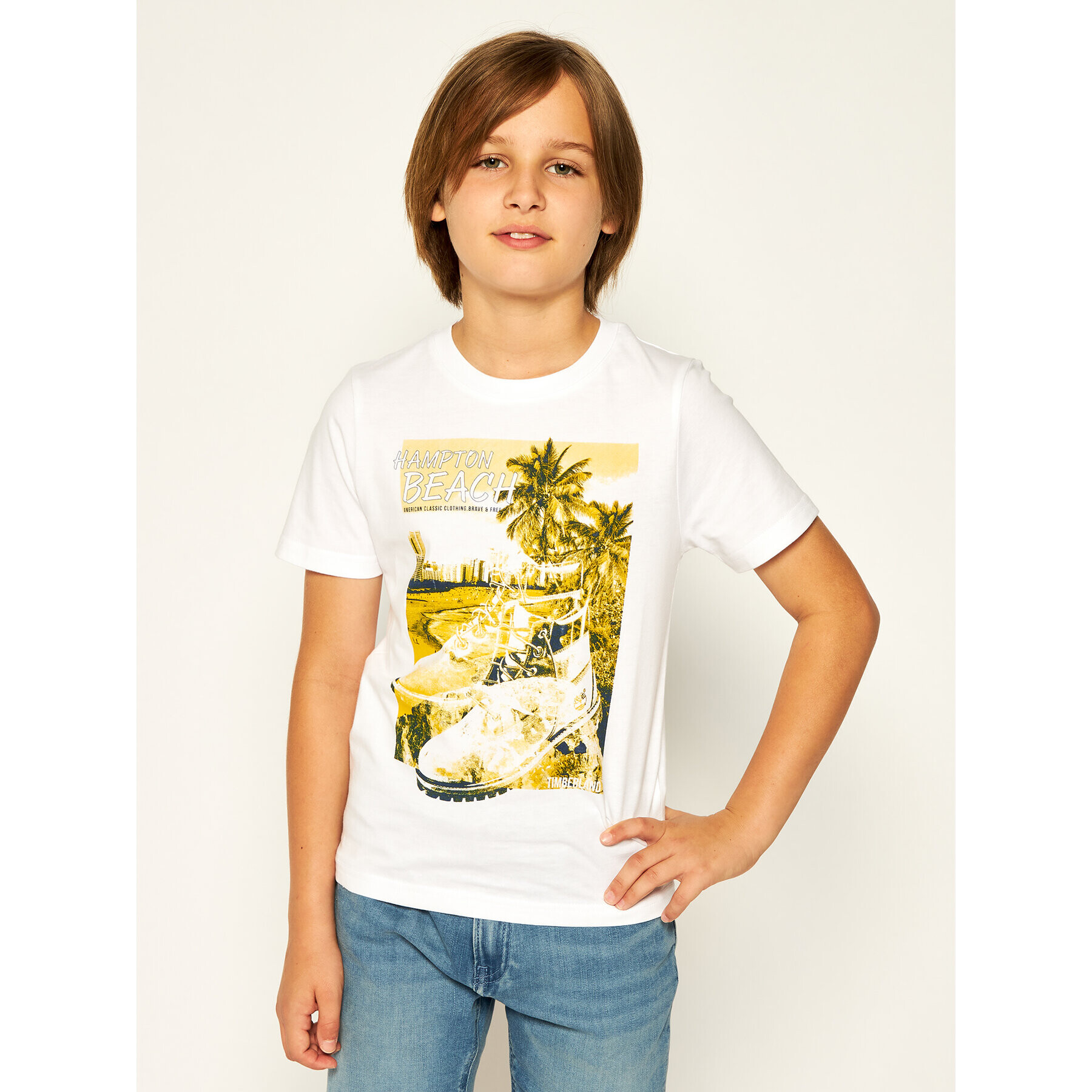 Timberland Тишърт T25Q62 D Бял Regular Fit - Pepit.bg