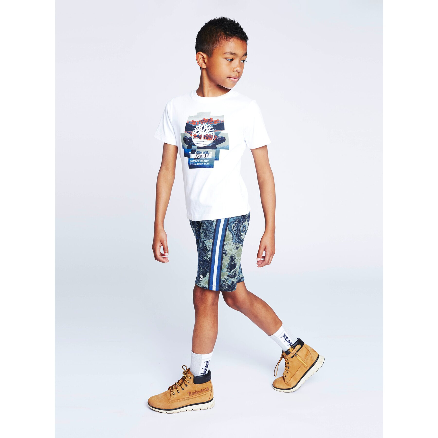 Timberland Тишърт T25T92 S Бял Regular Fit - Pepit.bg