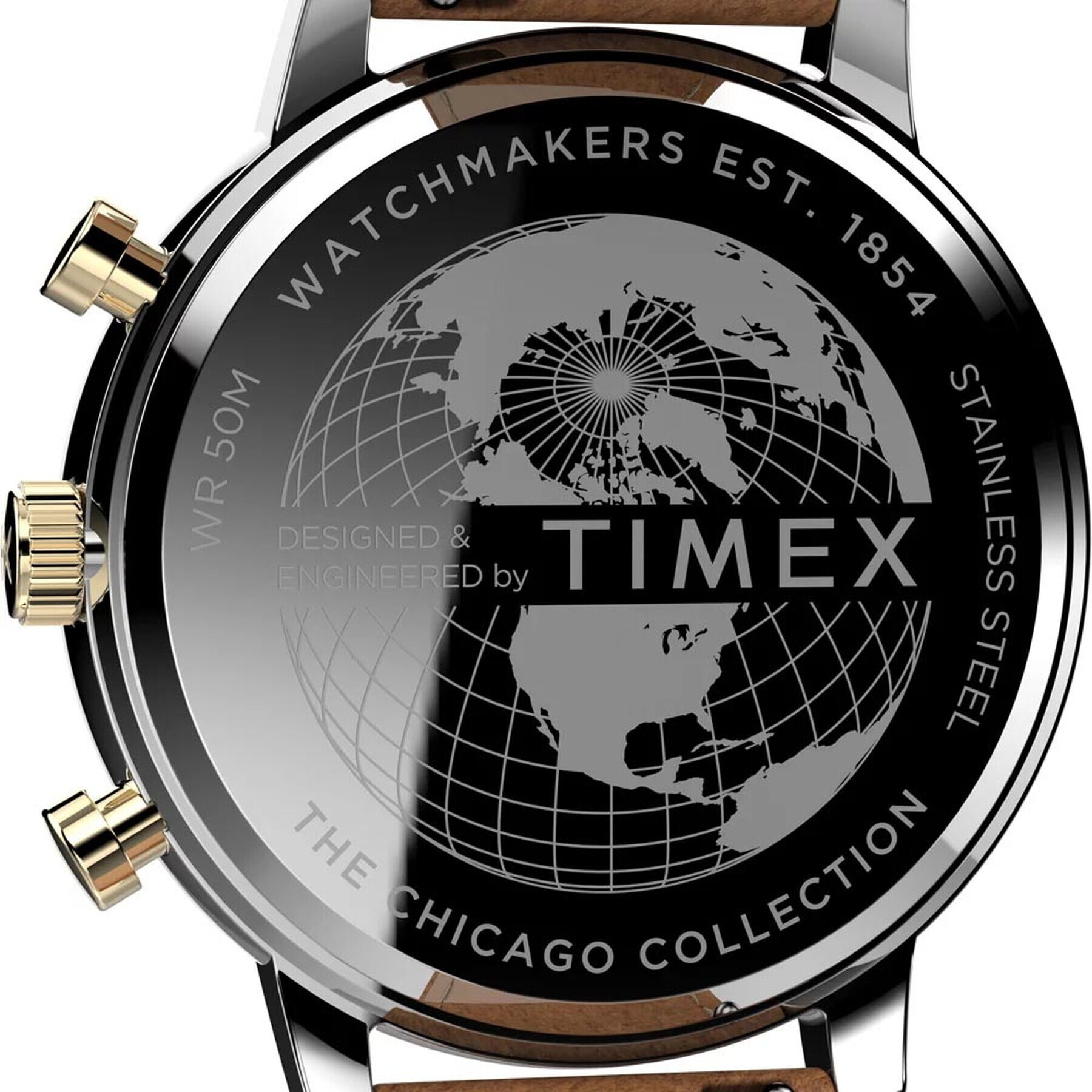 Timex Часовник Chicago Chronograph 45mm TW2U39000 Кафяв - Pepit.bg